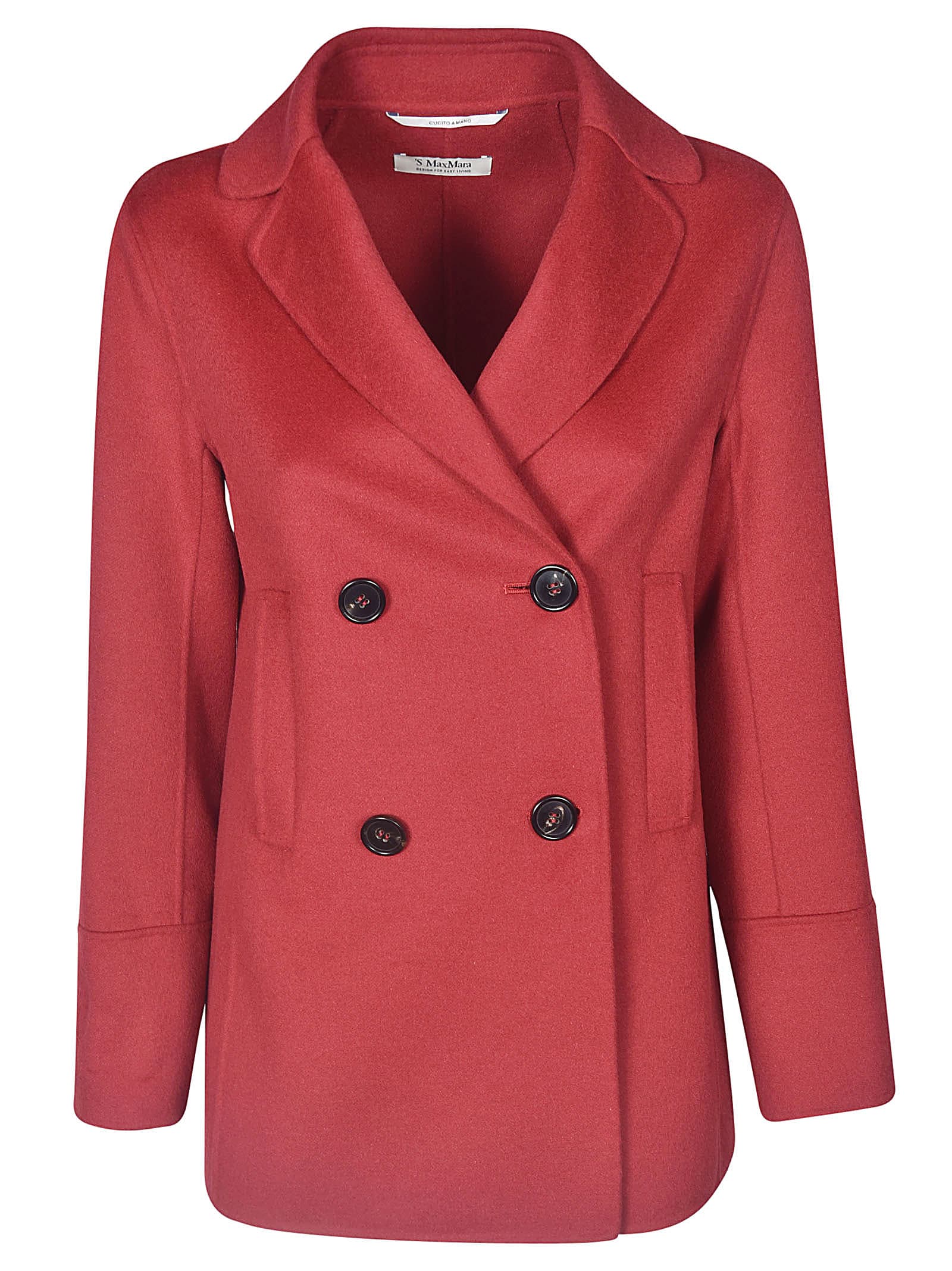 Max Mara The Cube Double-breasted Four Buttoned Blazer In Red