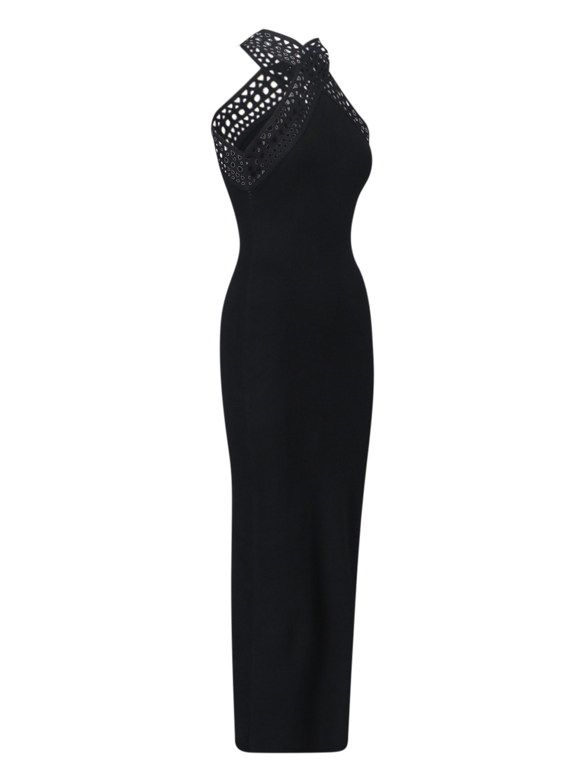 Shop Alaïa Vienne Maxi Shift Dress In Black