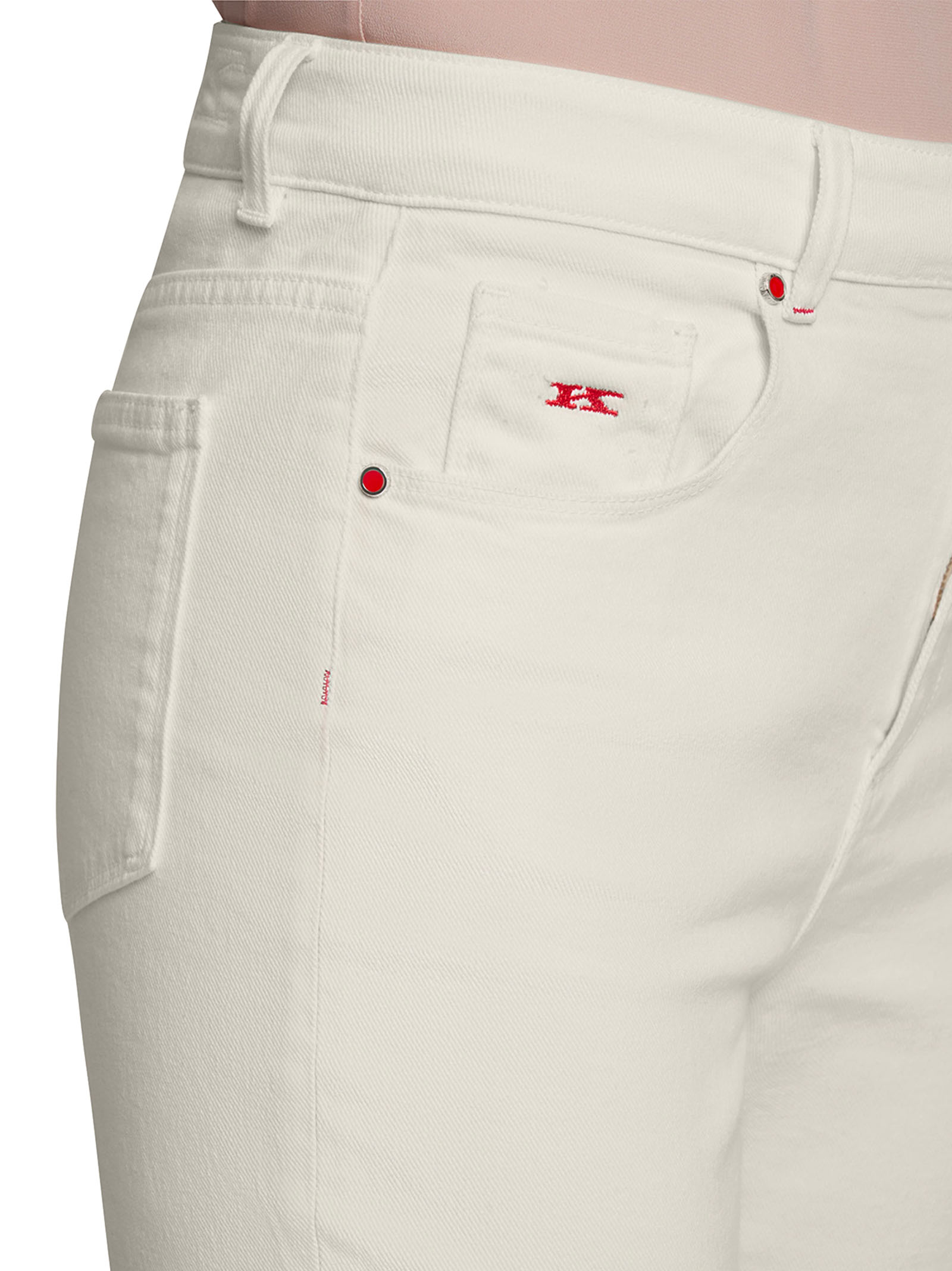 Shop Kiton Jns Trousers Cotton In White