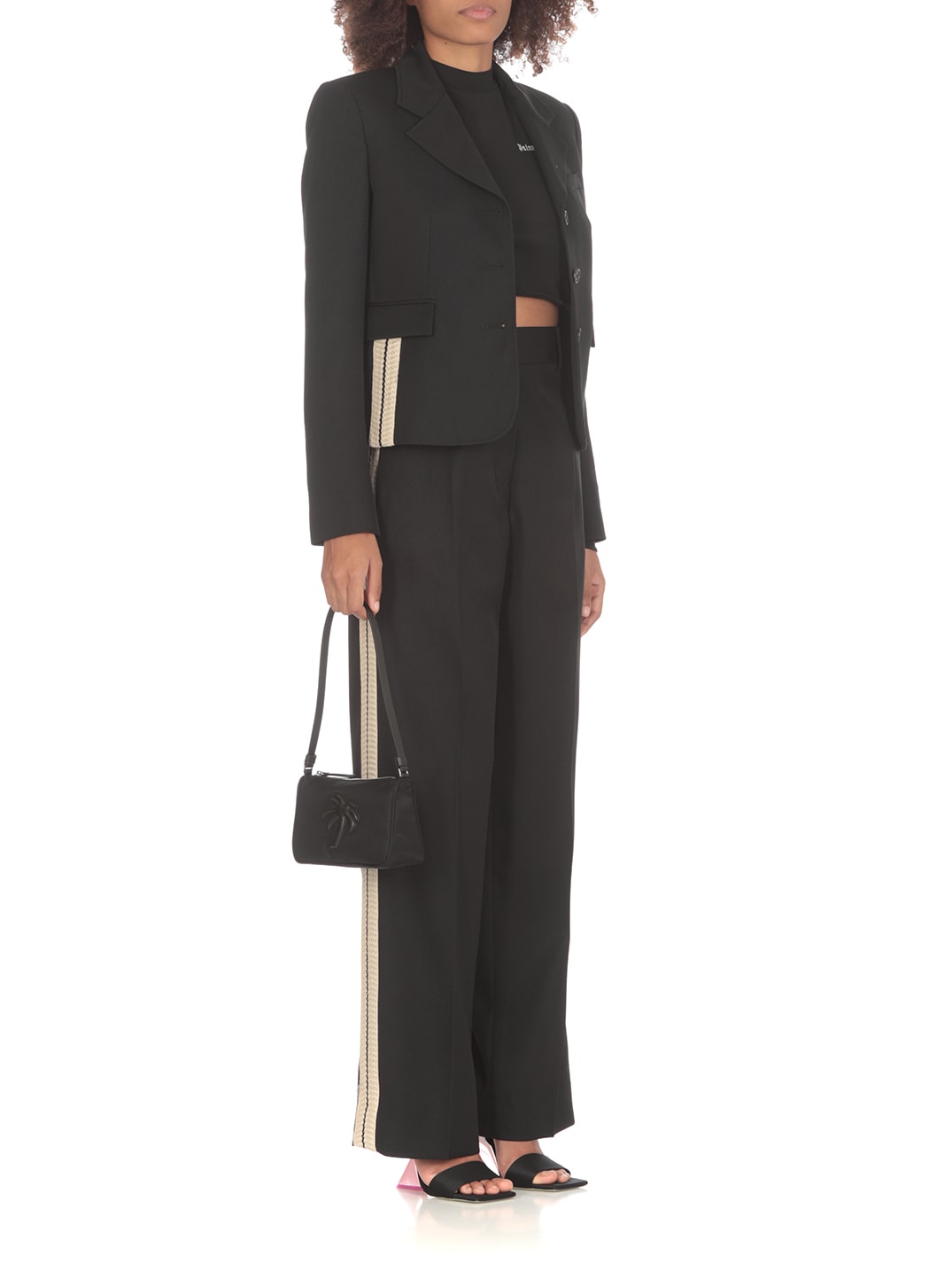 Palm Angels Virgin Wool Blended Jacket In Black