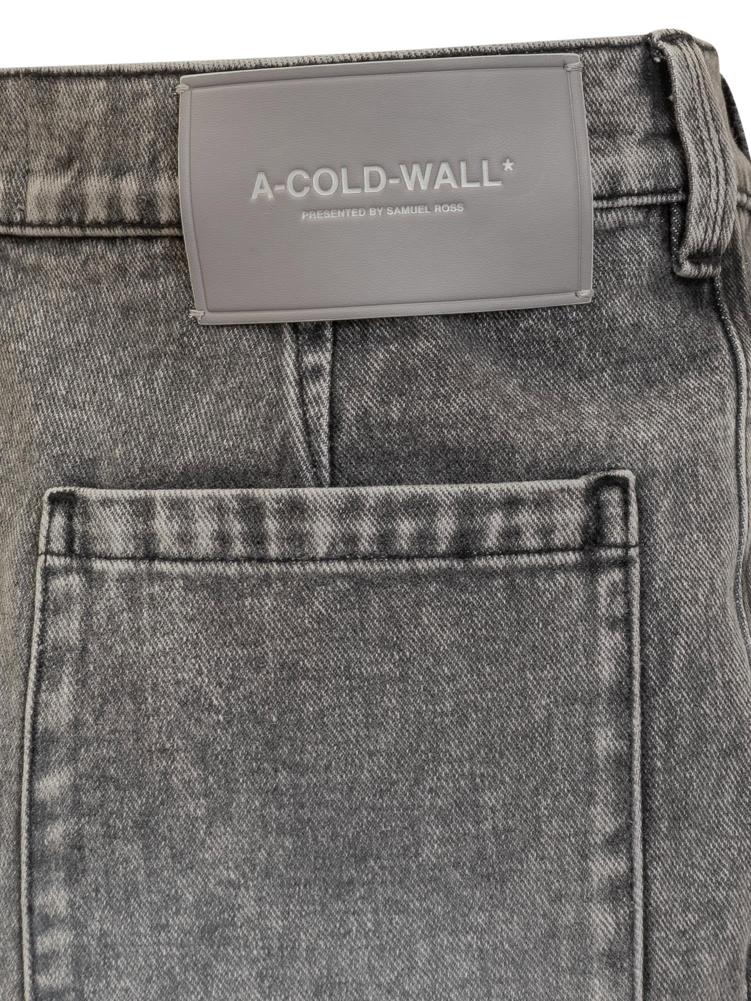 Shop A-cold-wall* Denim Shorts In Black/white