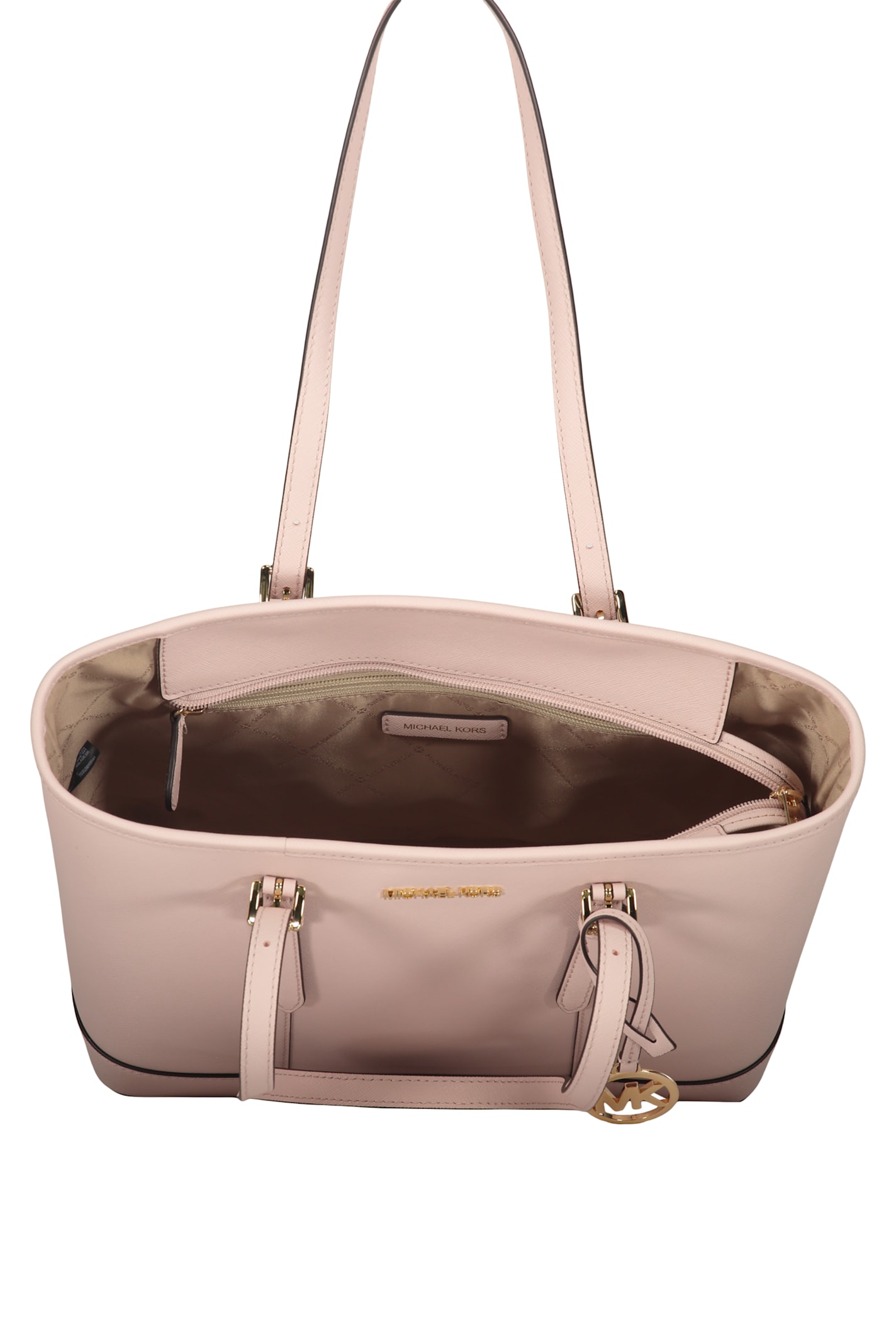 Michael Kors Jet Set Leather Tote Bag In Pink
