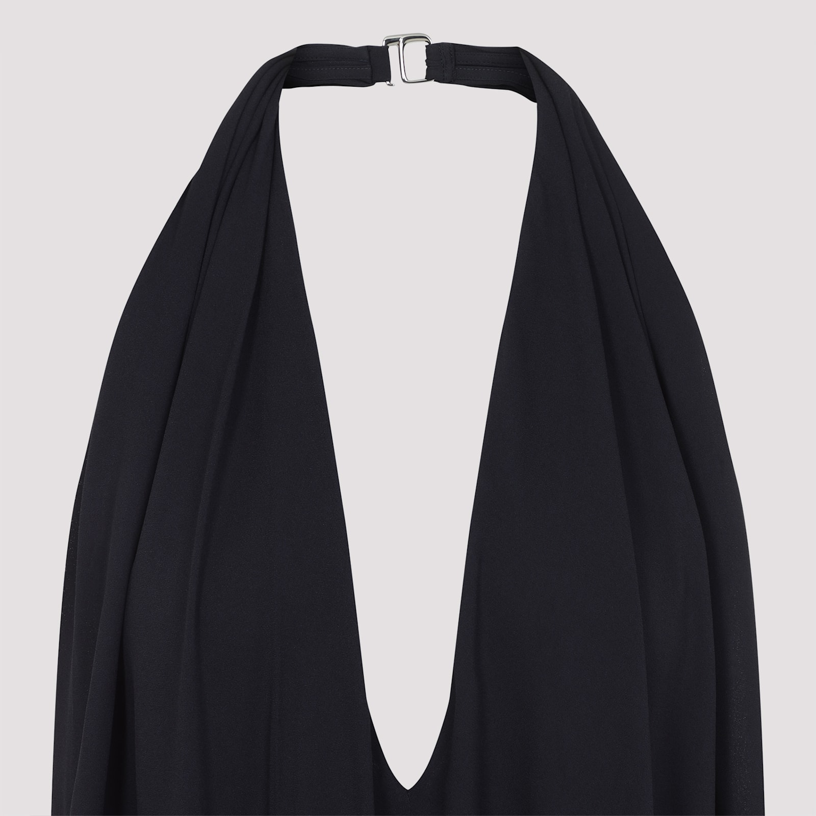 Jacquemus The Norma Draped Maxi Halter Dress In Dark Navy