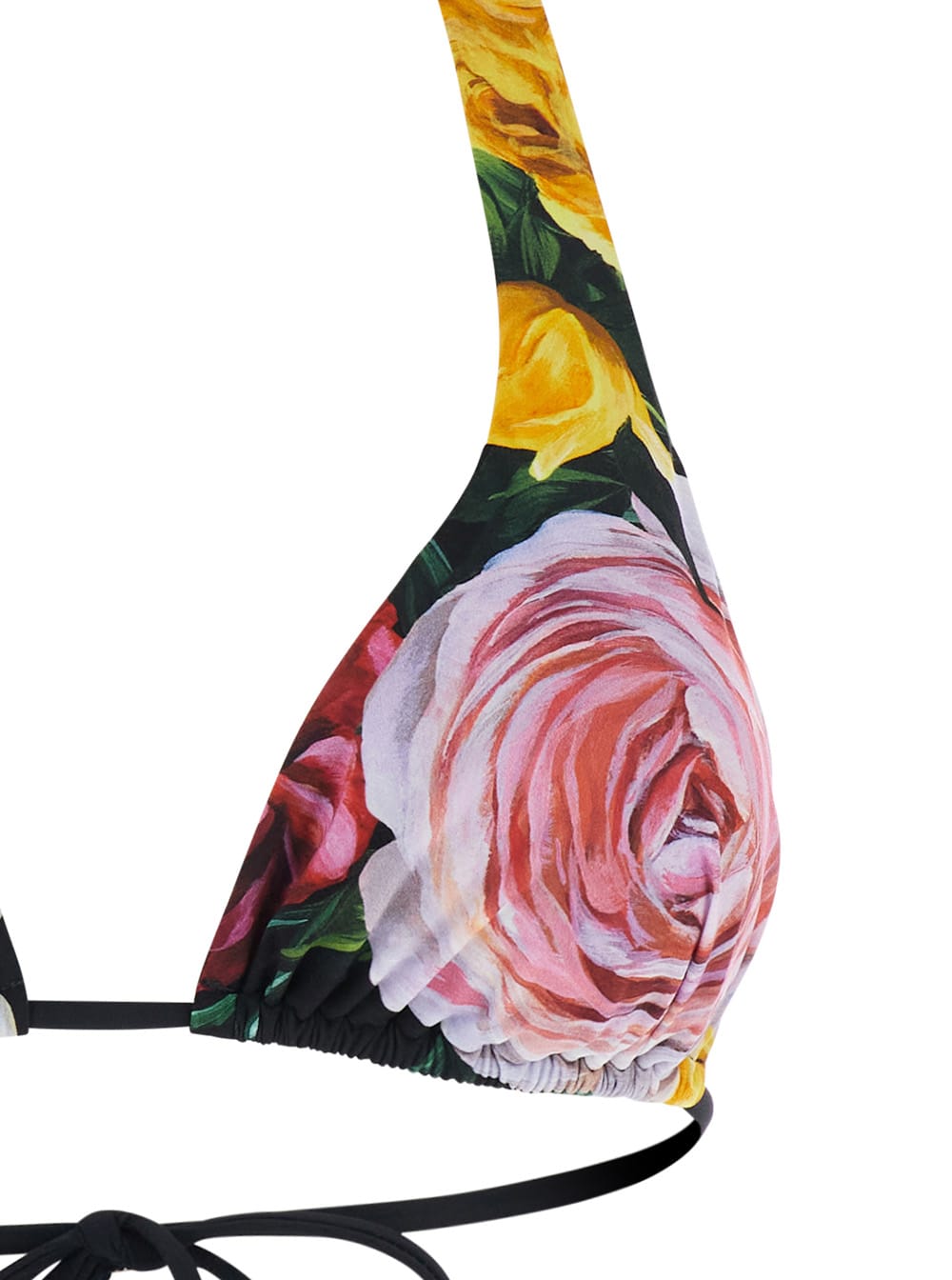Dolce & Gabbana Black Floral-print Bikini Set In Multicolor