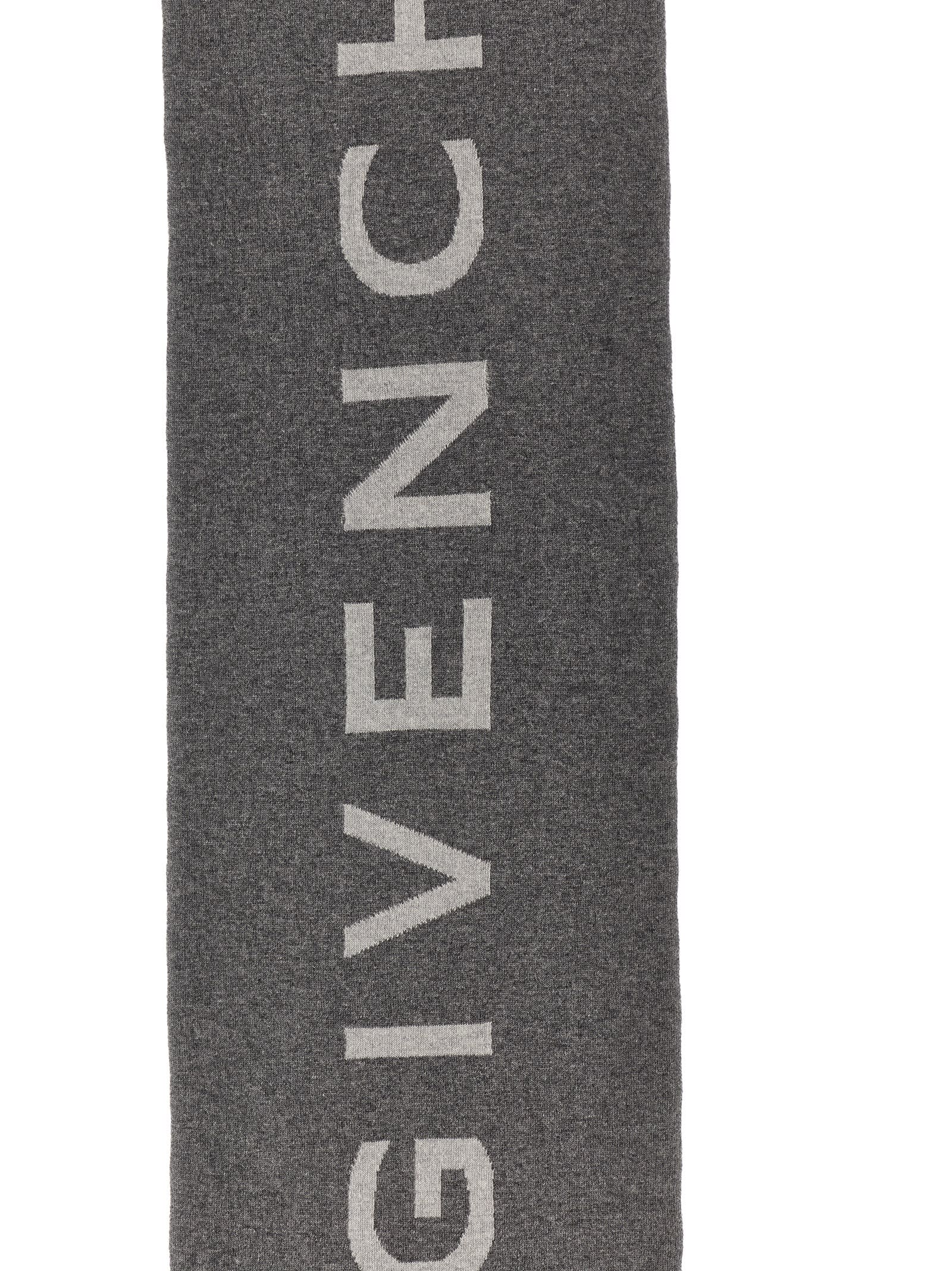 Givenchy 4g And Logo Wool And Cashmere Scarf In Gray