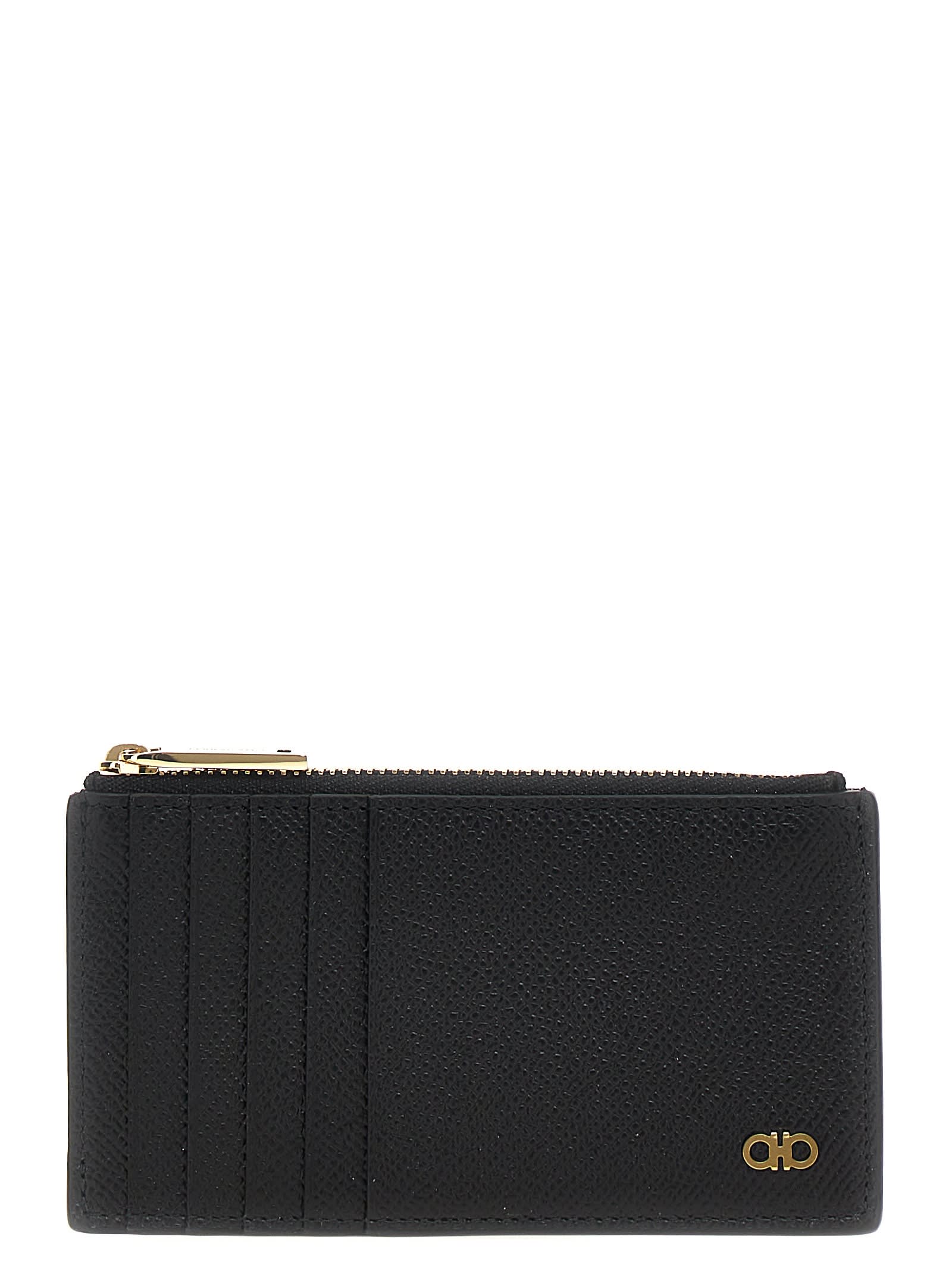 Shop Ferragamo Gancini Card Holder In Black