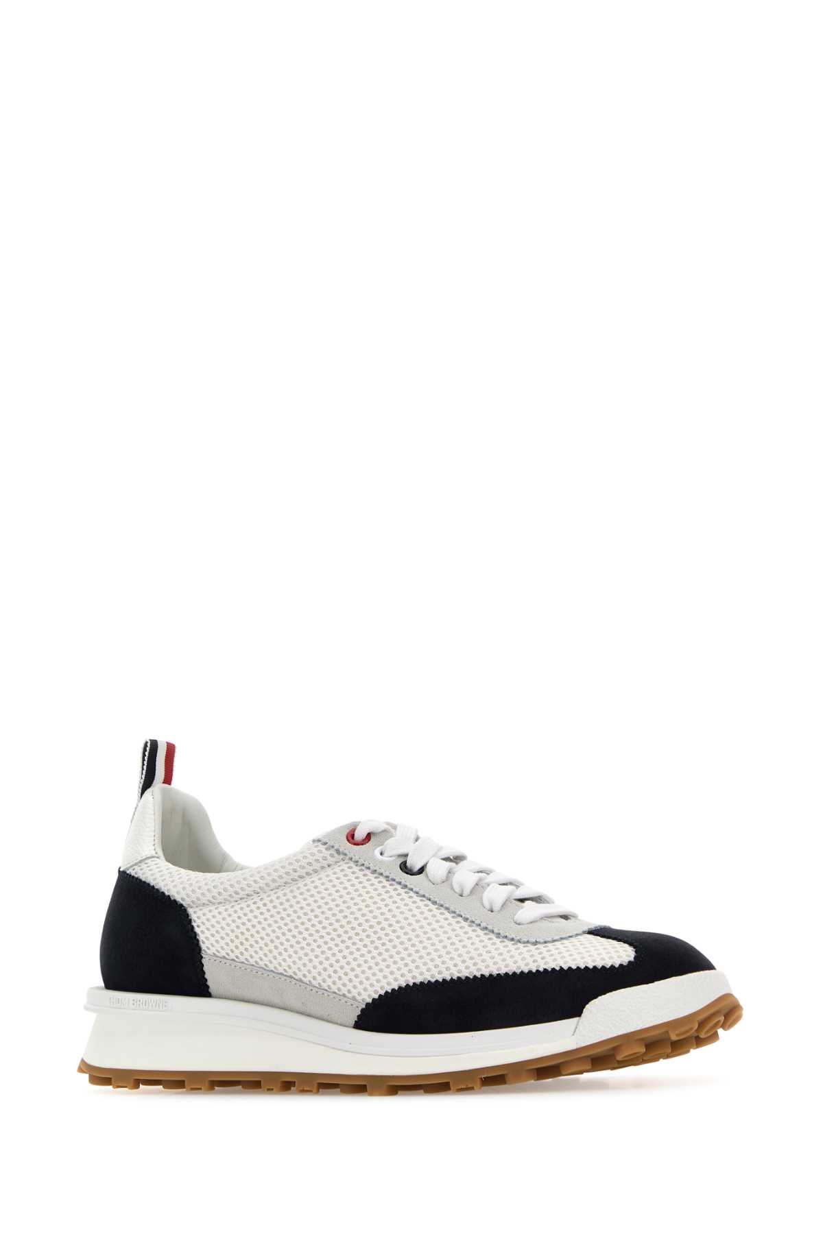 Shop Thom Browne Multicolor Mesh And Suede Sneakers In 415