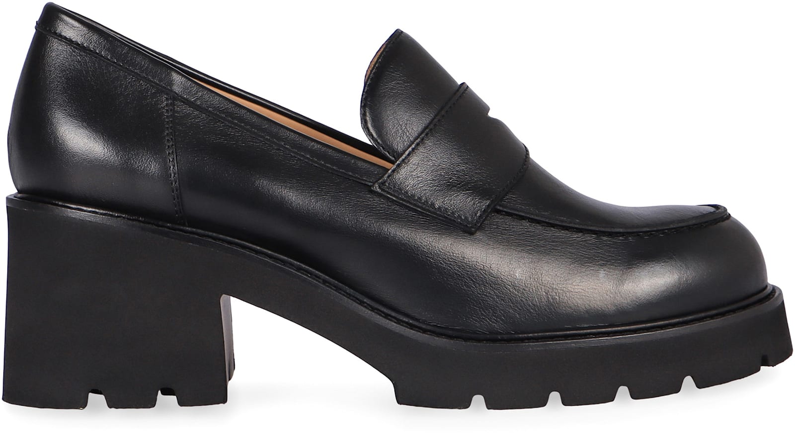 Doucal's Leather Moccasins In Black