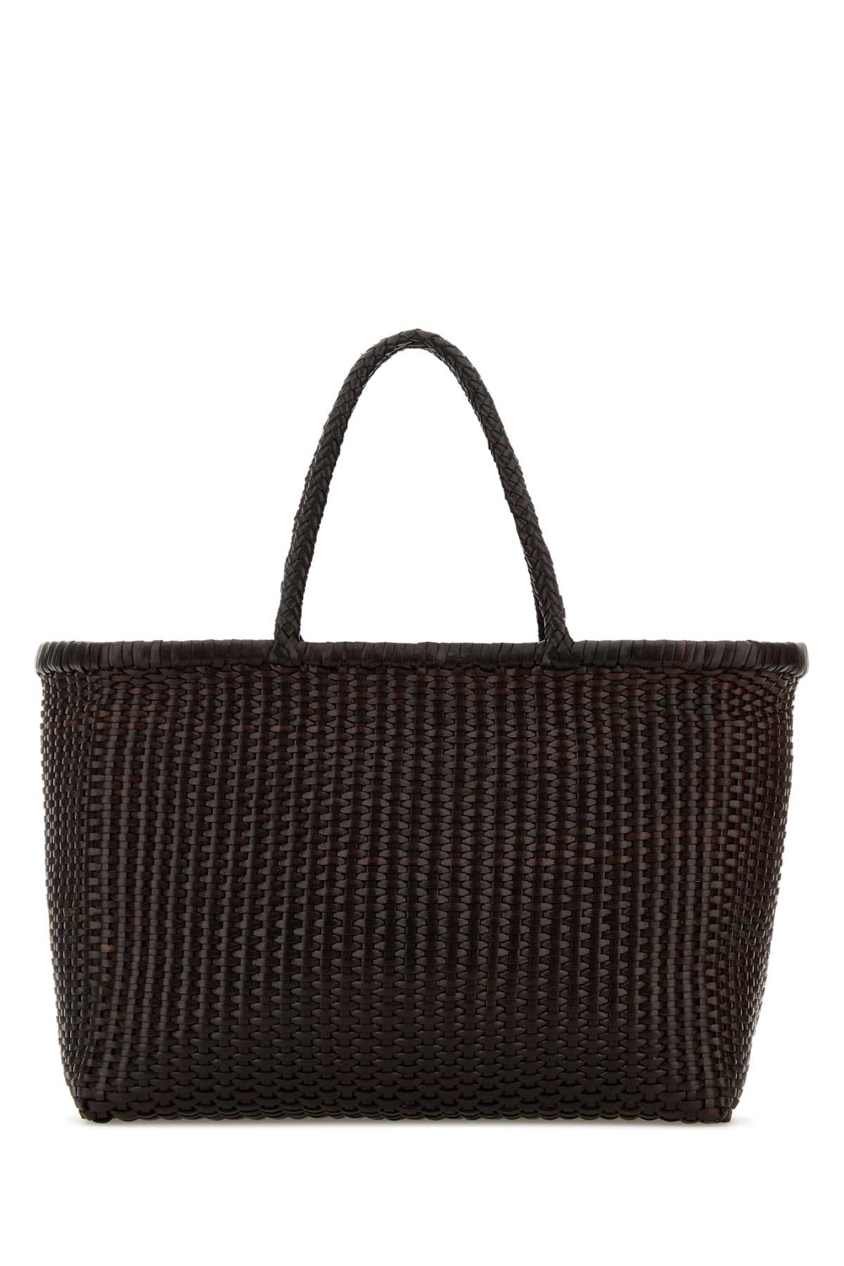 Dragon Diffusion Dark Brown Leather B Weave Bucket Bag