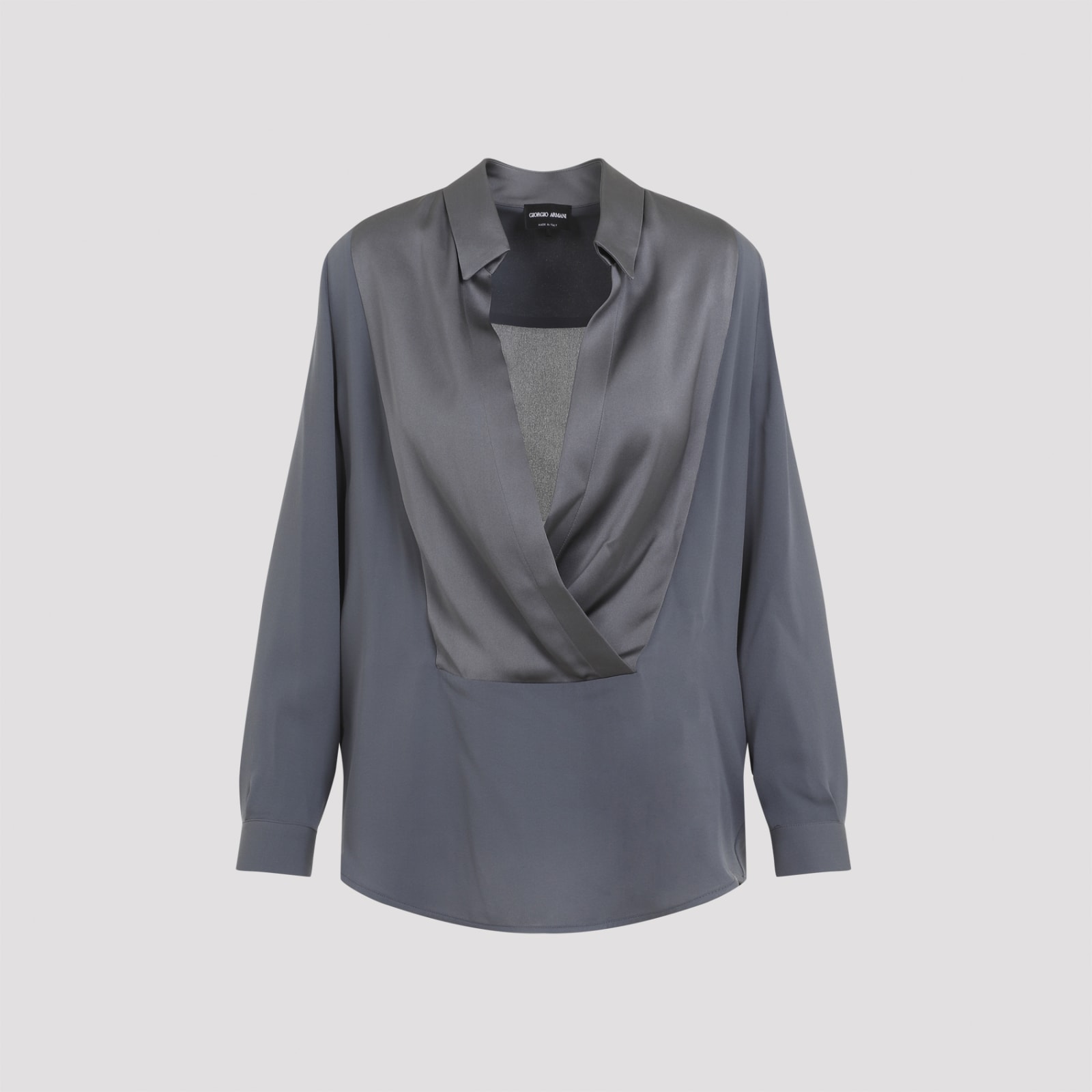 Shop Giorgio Armani Silk Shirt In Shadow