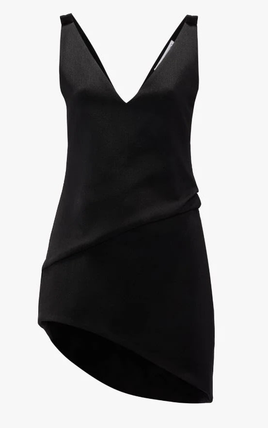 Jw Anderson V-neck Sleaveless Mini Dress In Black