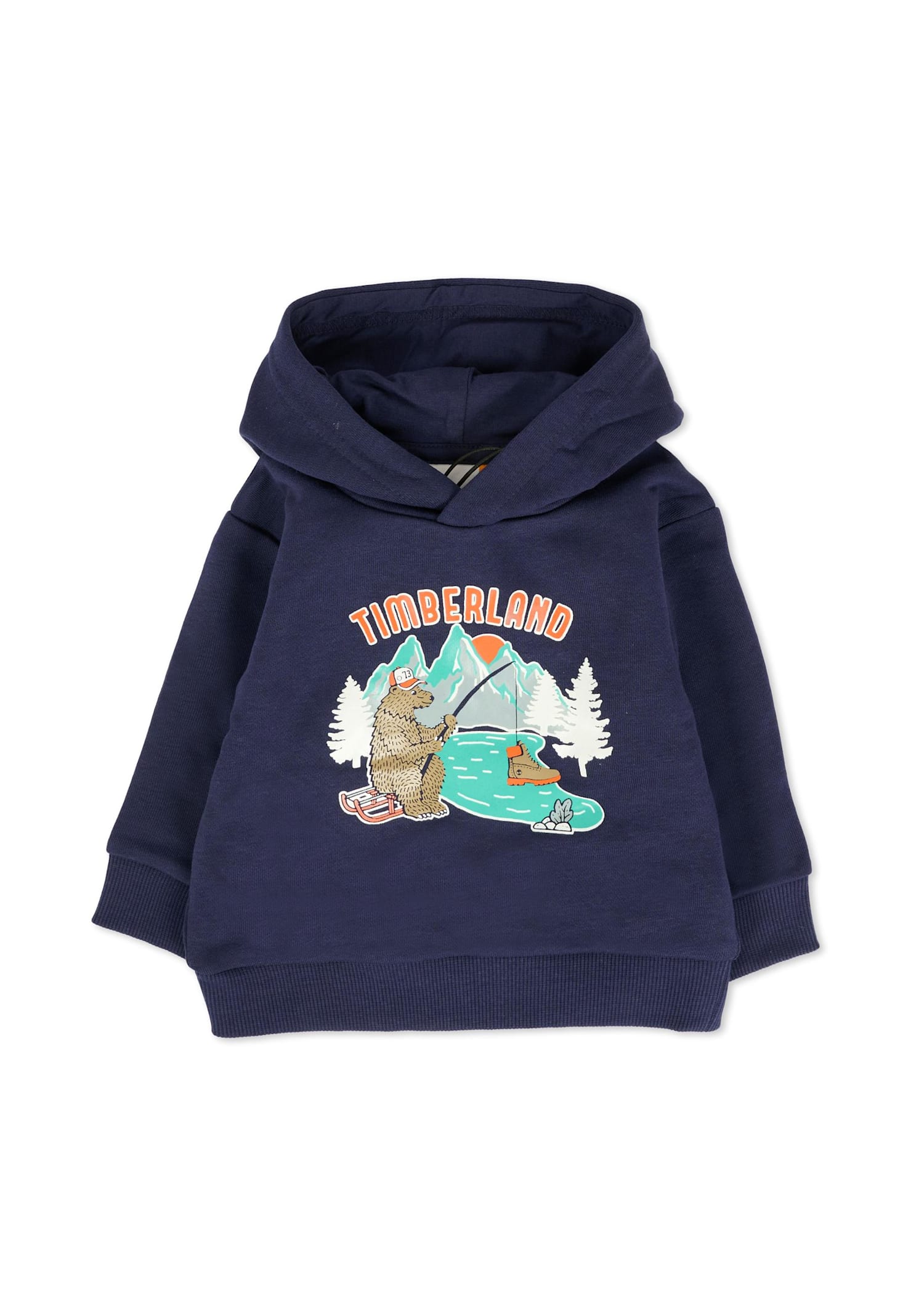 Timberland Blue Sweatshirt For Baby Boy With Bear In Blue
