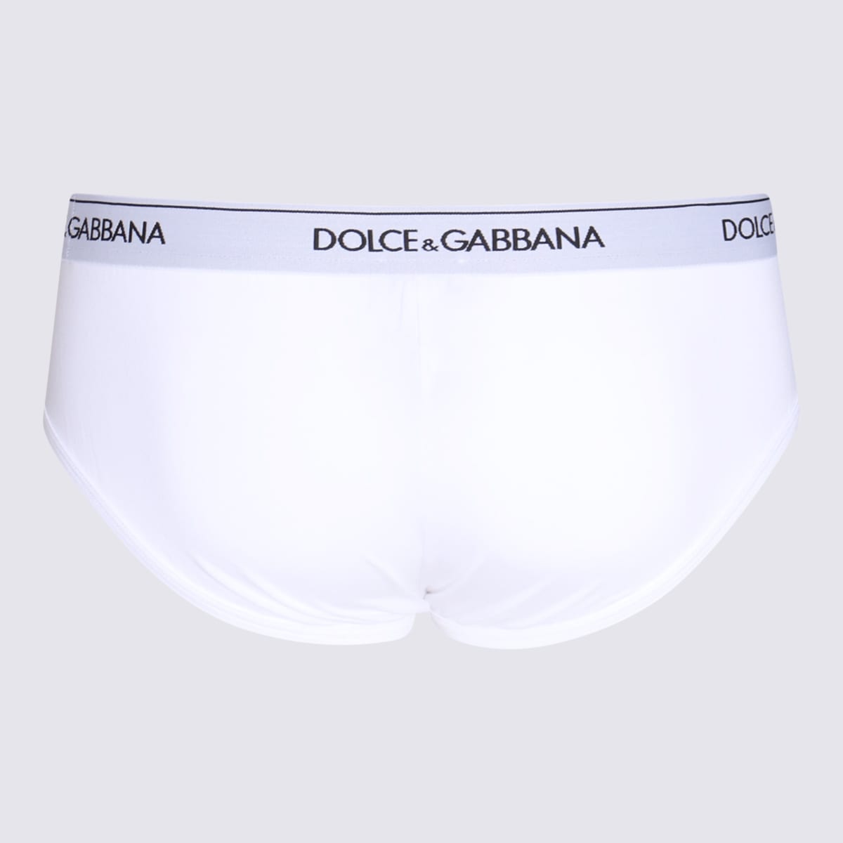 Shop Dolce & Gabbana White Cotton Two Pack Logo Briefs