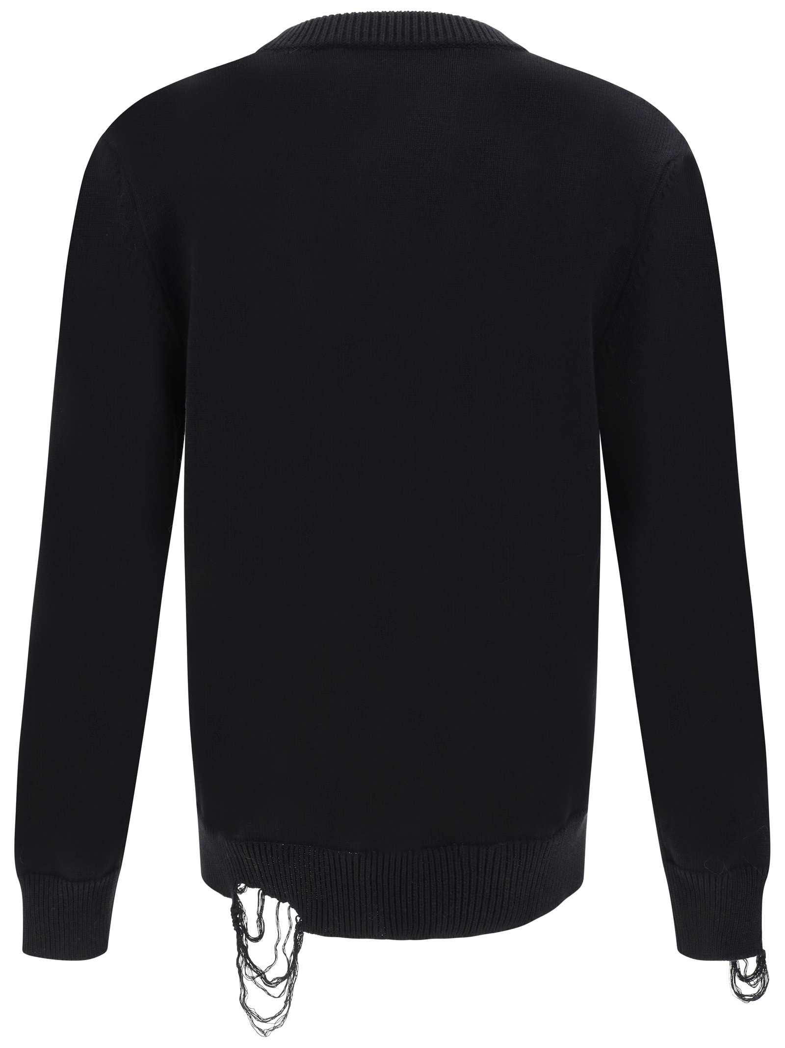 Givenchy 4g-motif Distressed Cotton Sweatshirt In Black/white