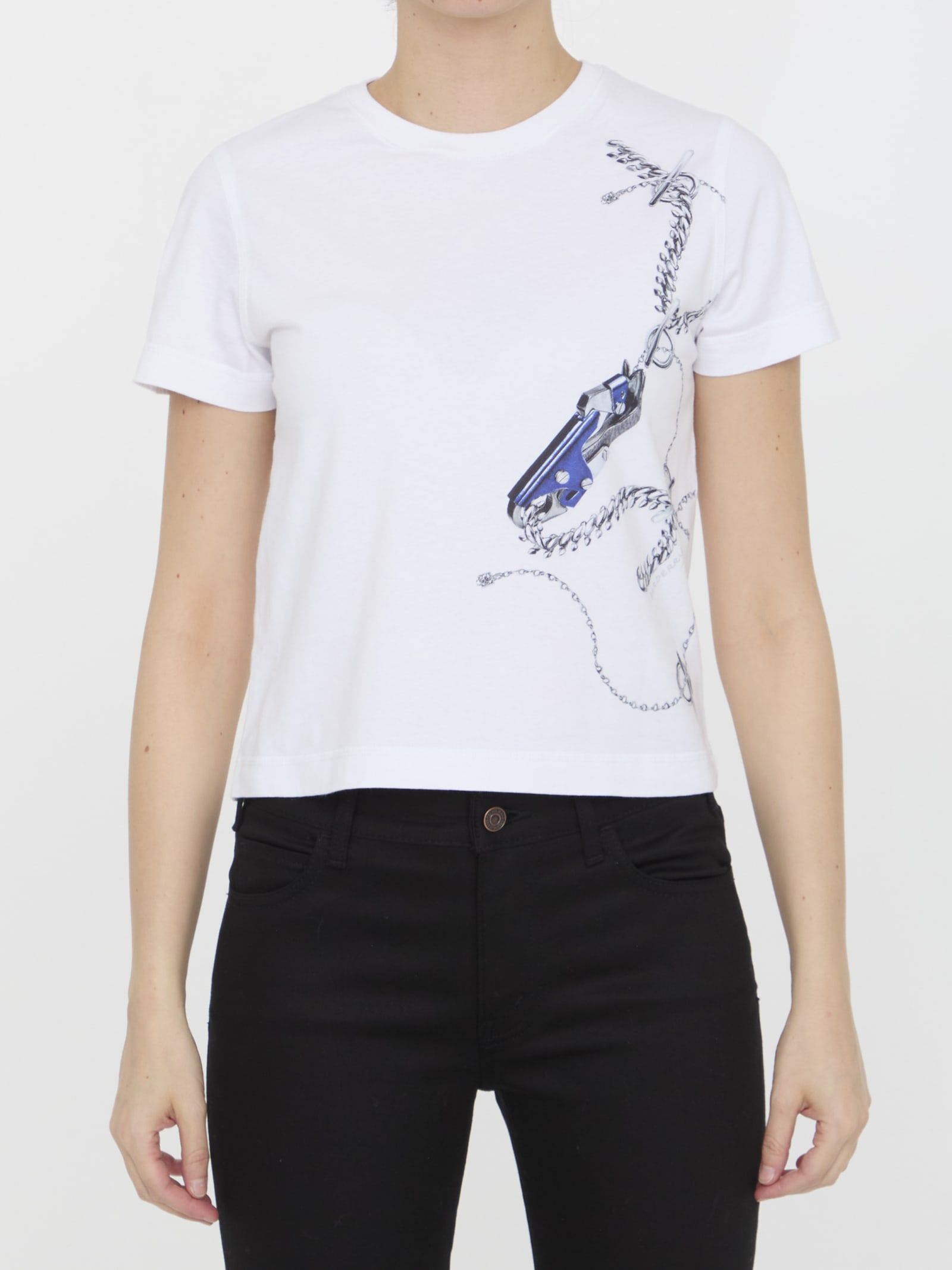 Shop Burberry Knight Motif T-shirt In White