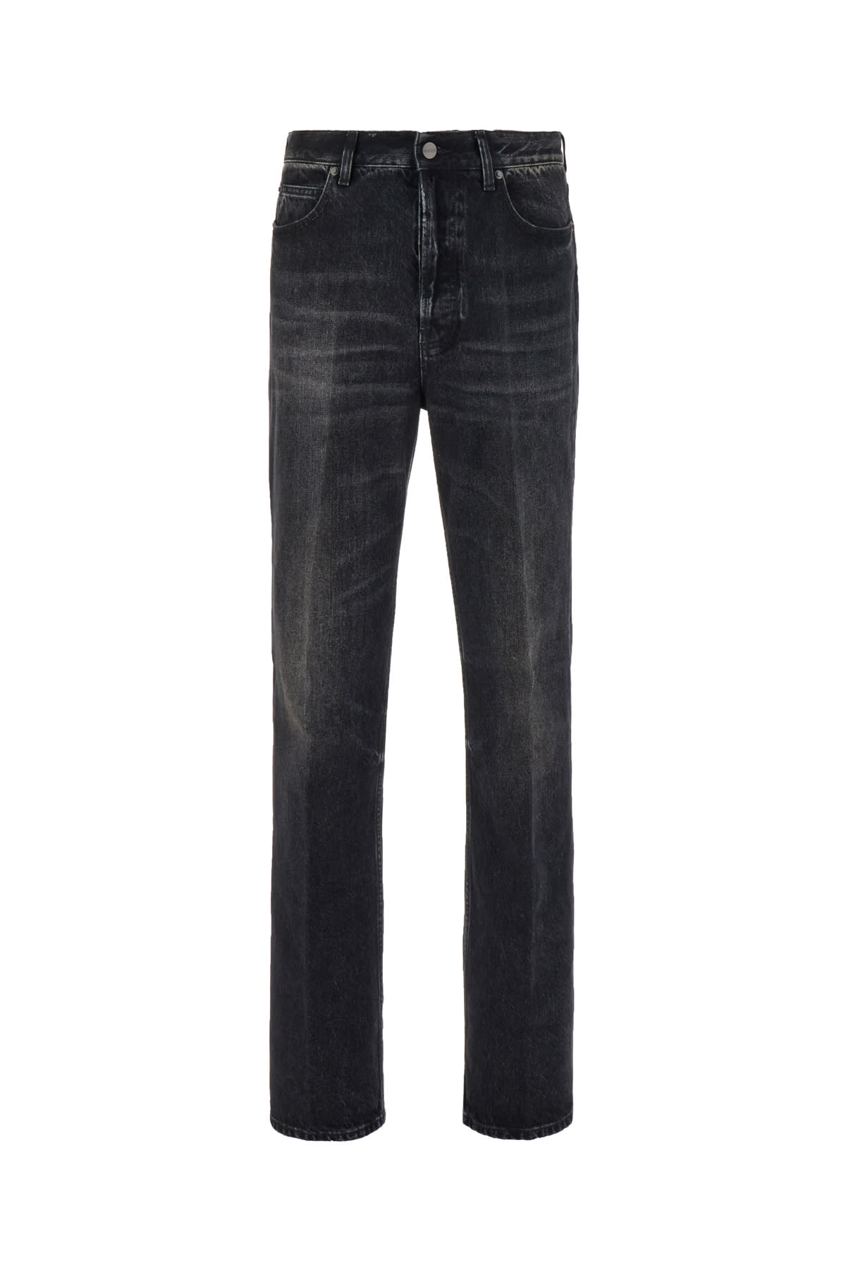 Shop Ferragamo Black Denim Jeans In 002