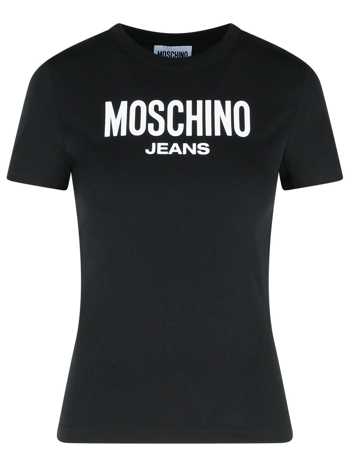 Moschino Crew Neck Slim Fit Short Sleeves Top In Black