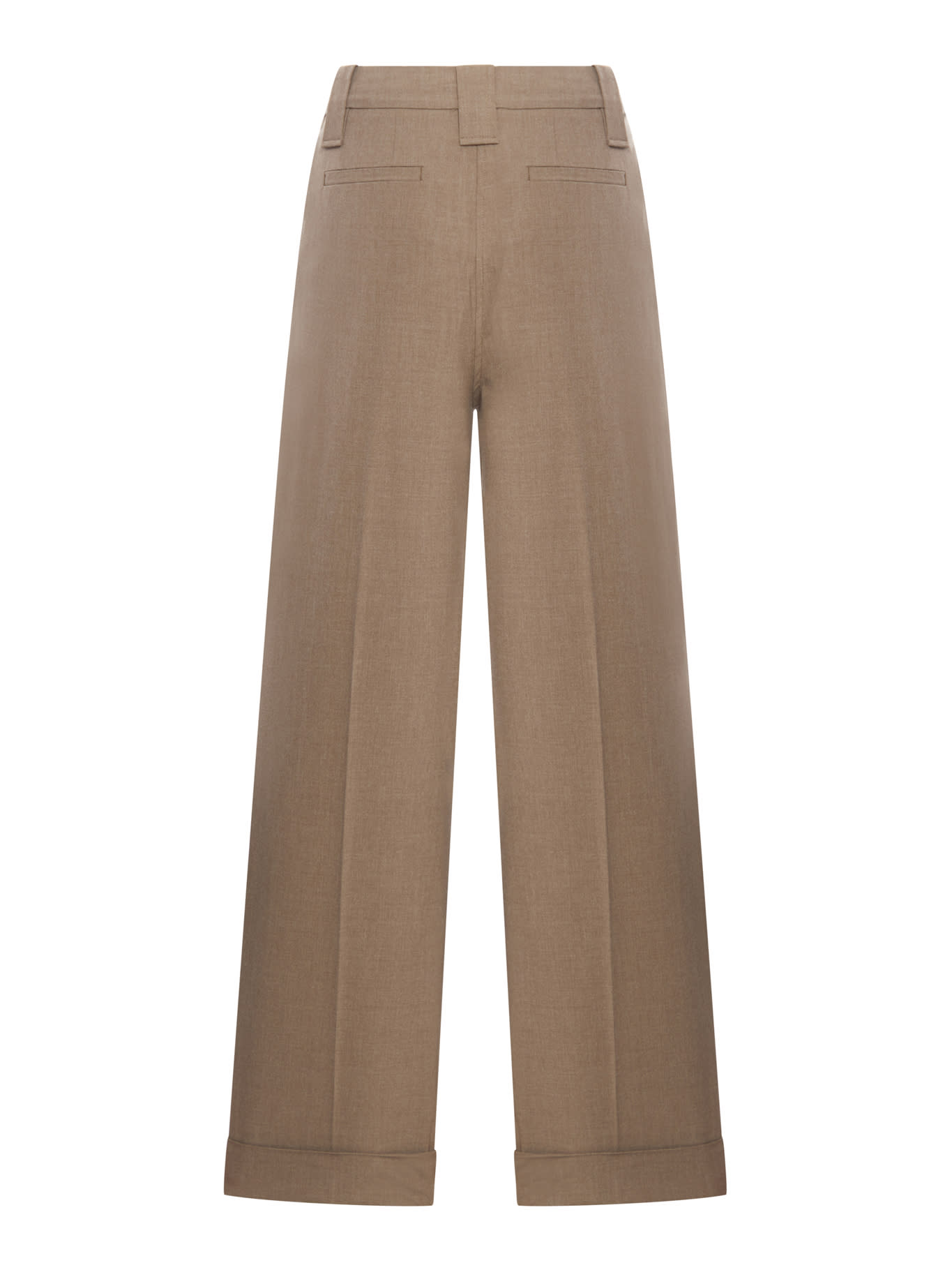 Shop Ganni Shiitake Viscose Blend Pants In Shitake