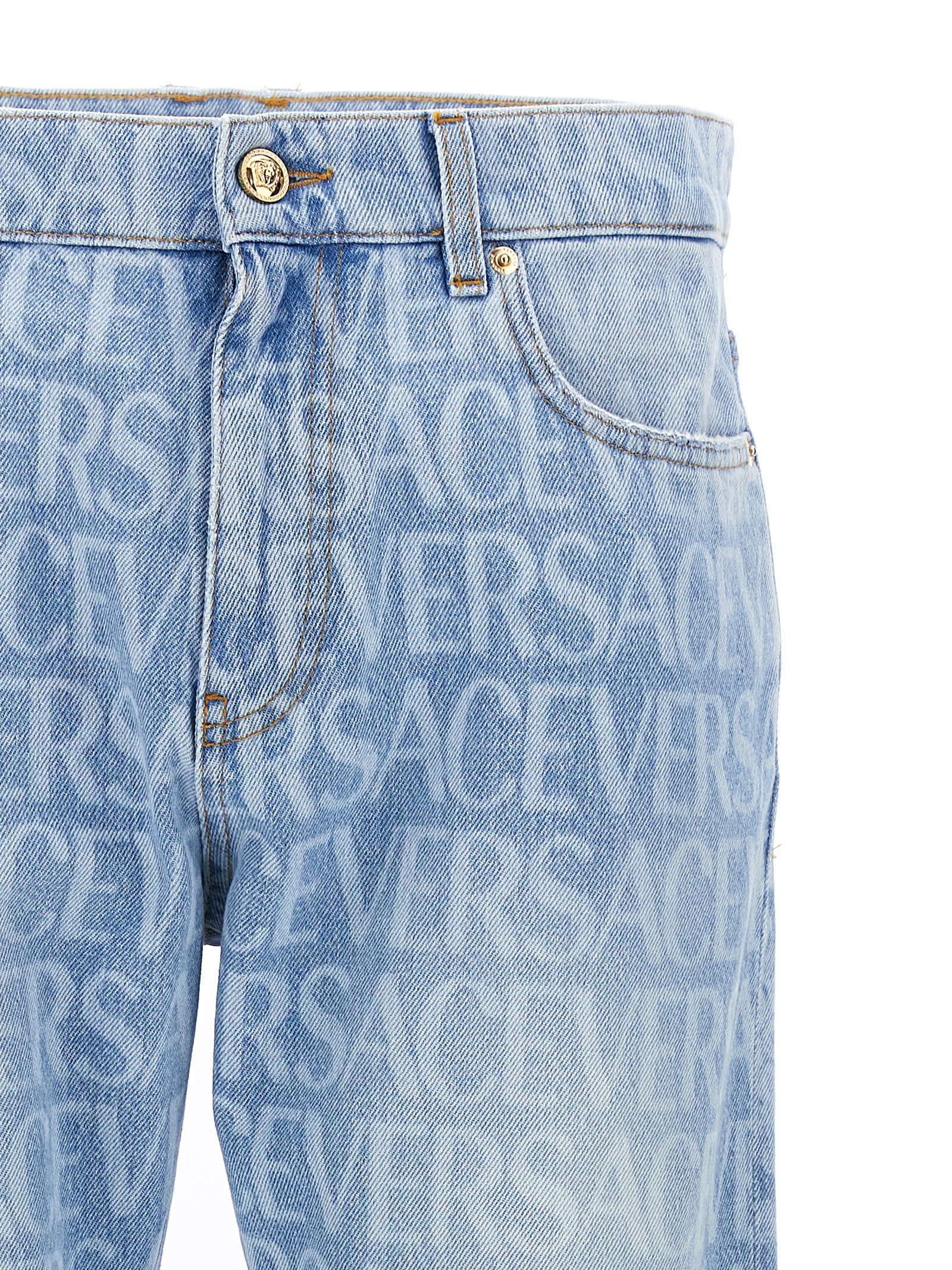 Versace Jeans Baroque Printed Allover Denim Five Pockets Jeans