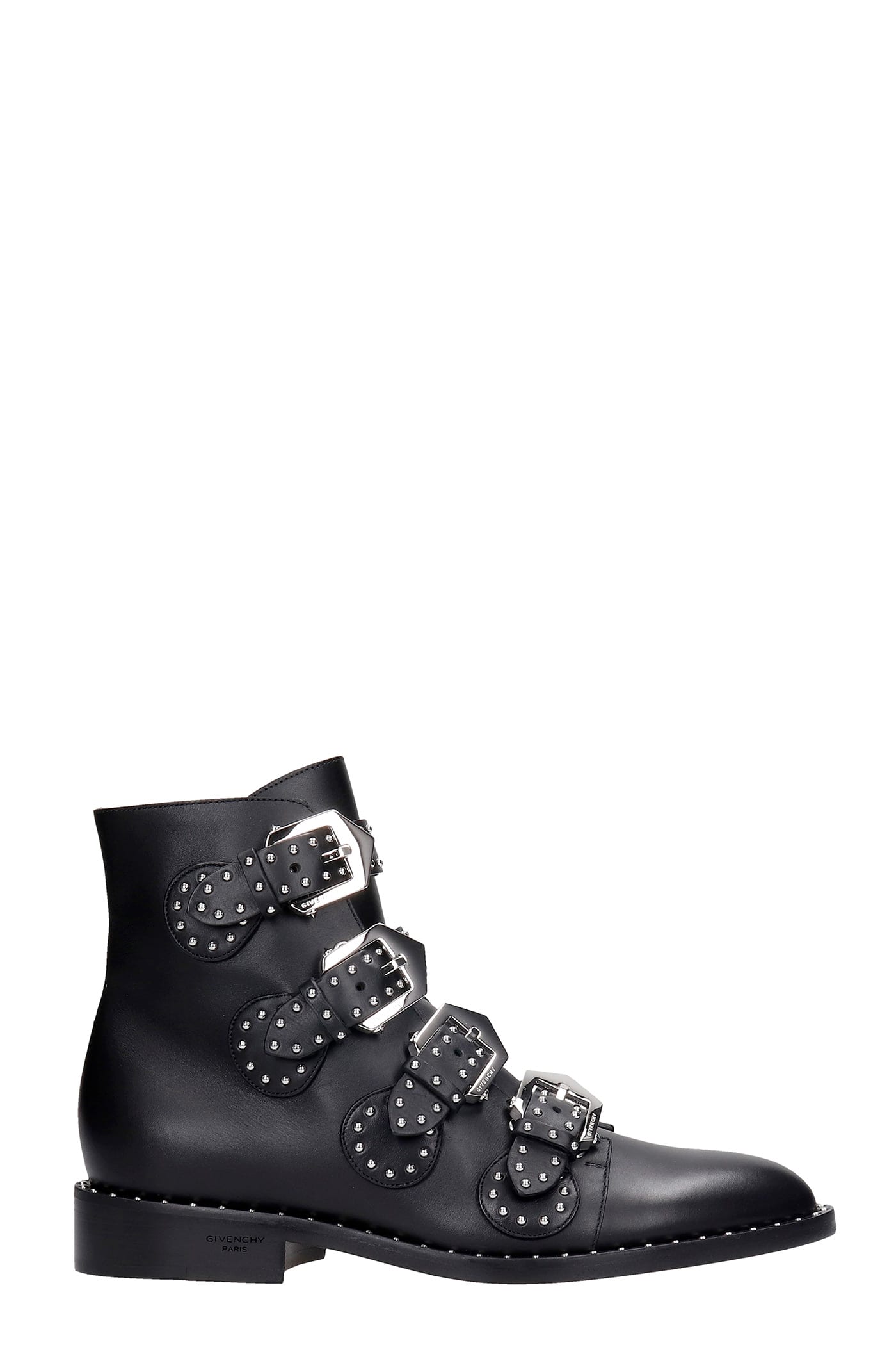 Buy Givenchy Low Heels Ankle Boots In Black Leather online, shop Givenchy shoes with free shipping