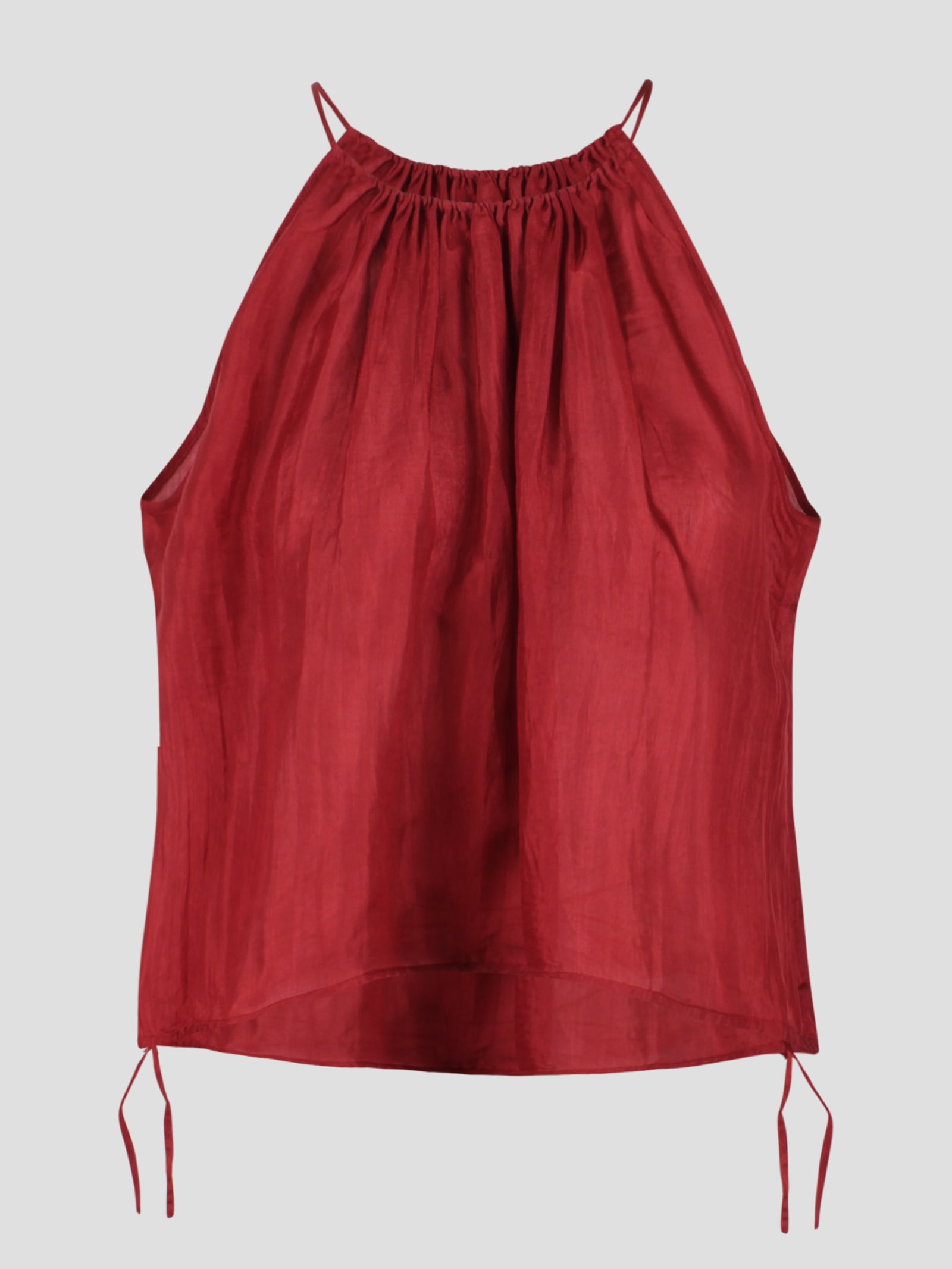 Shop The Rose Ibiza Silk Top In Red