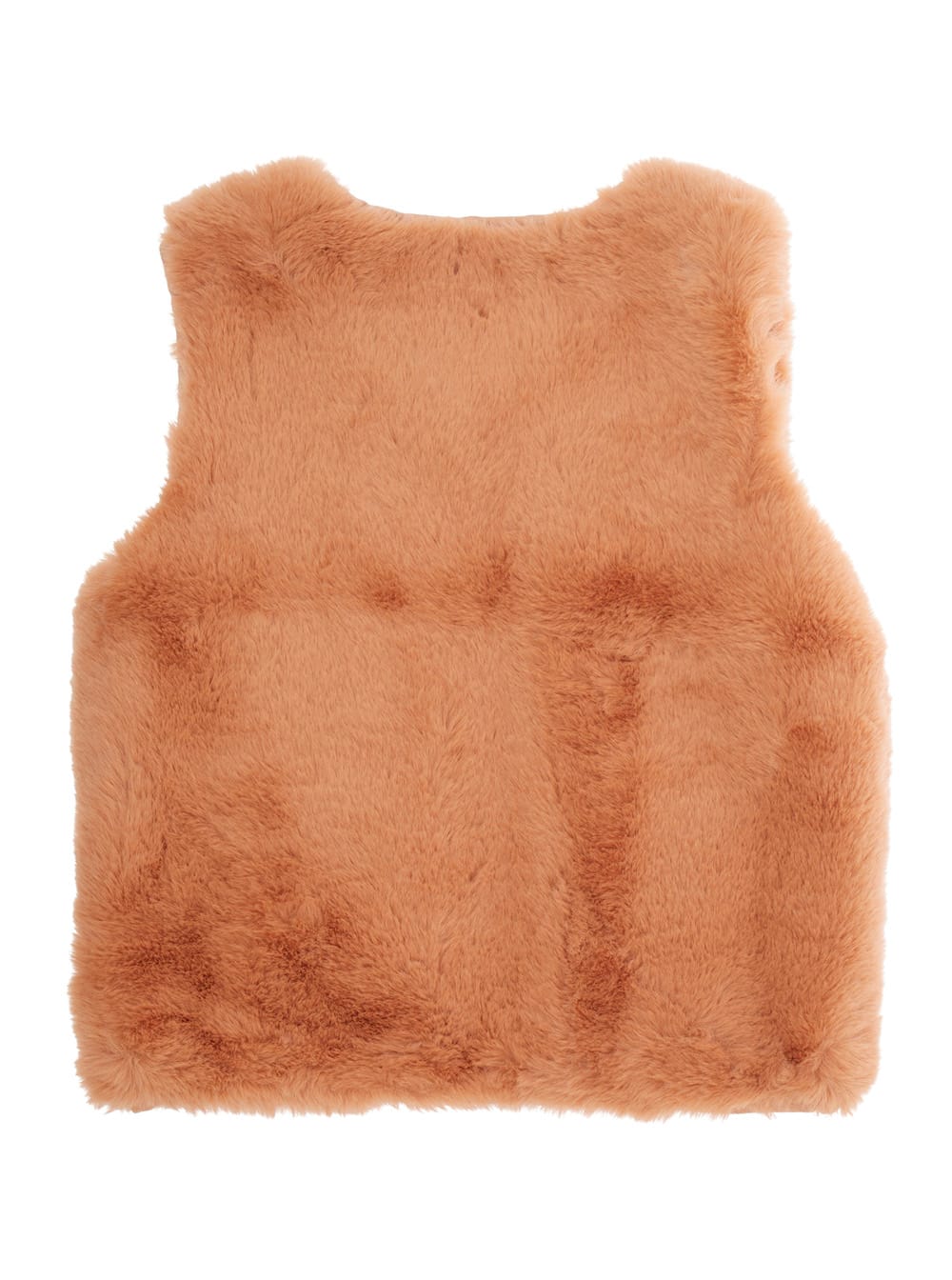 Mini Rodini Ritzratz Faux-fur Patch Waistcoat In Orange