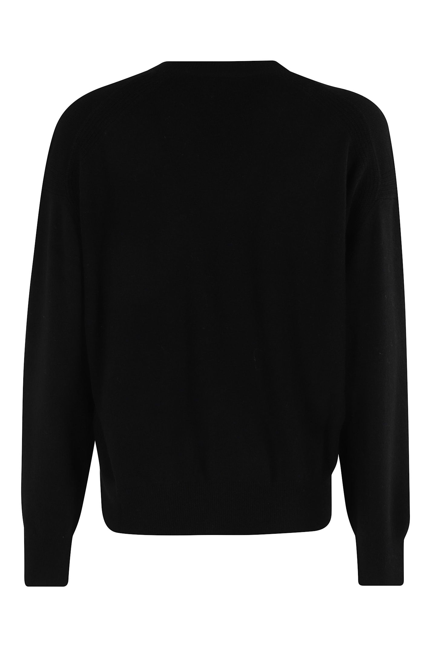 Semicouture Semi Couture V-neck Black Sweater With Long Sleeves In Black