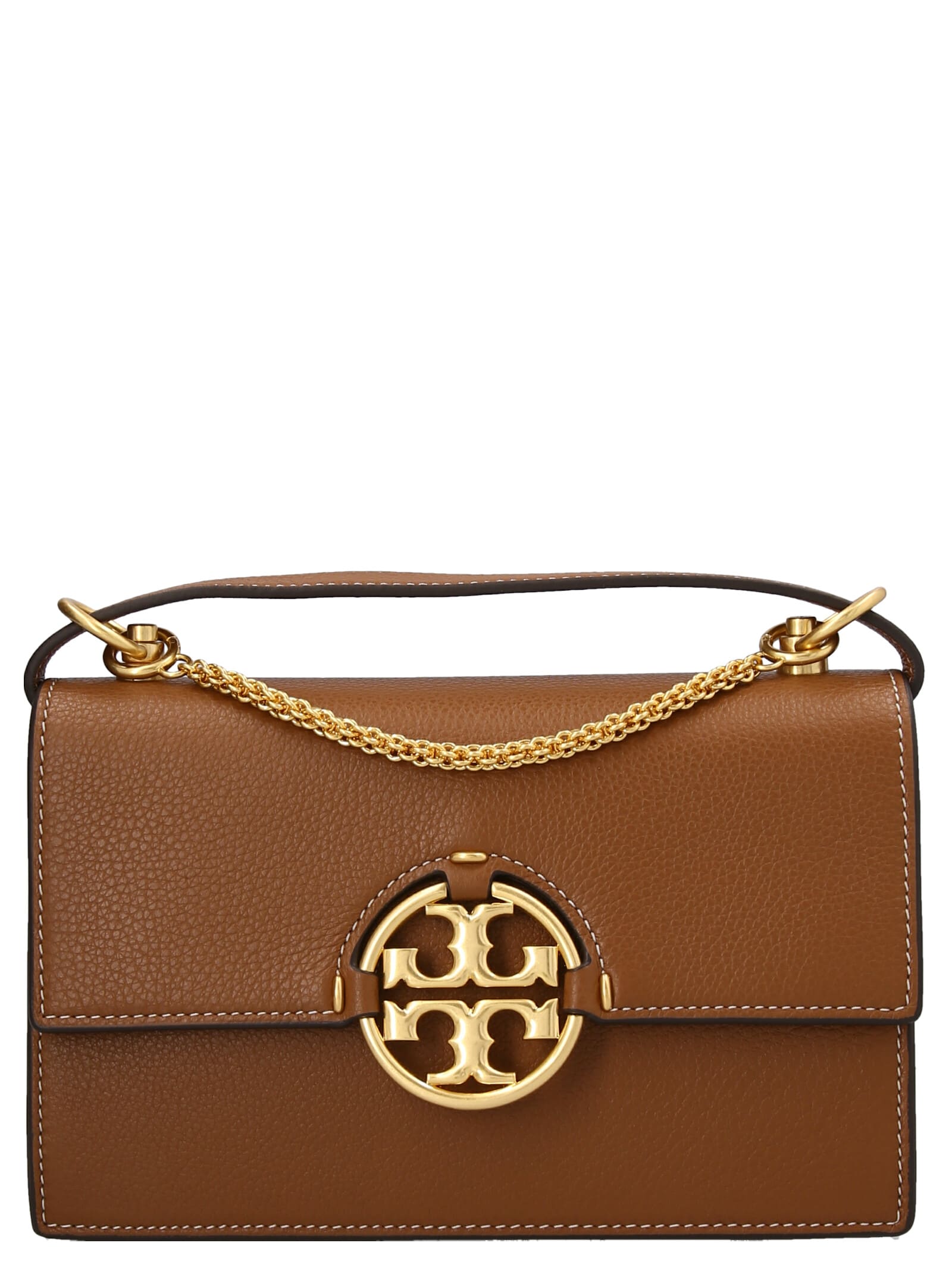 Tory Burch Miller Shoulder Bag in Marron Leather Brown ref.321806