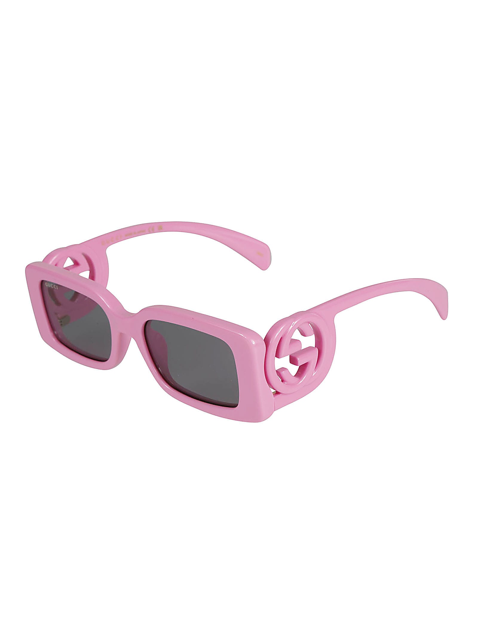 Shop Gucci Rectangle Thick Sunglasses In Pink