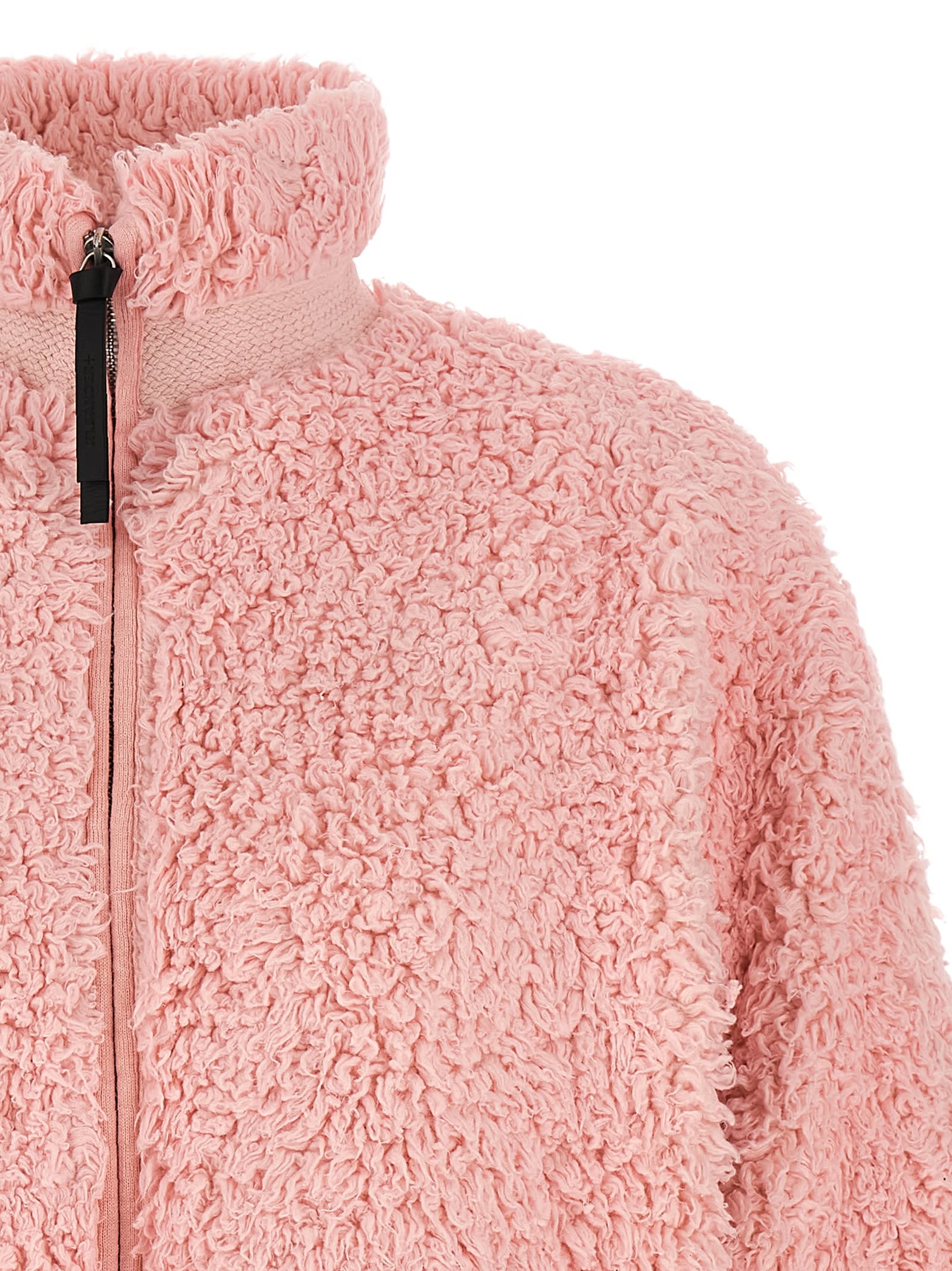 Jil Sander Teddy-effect Zip-front Jacket In Pink