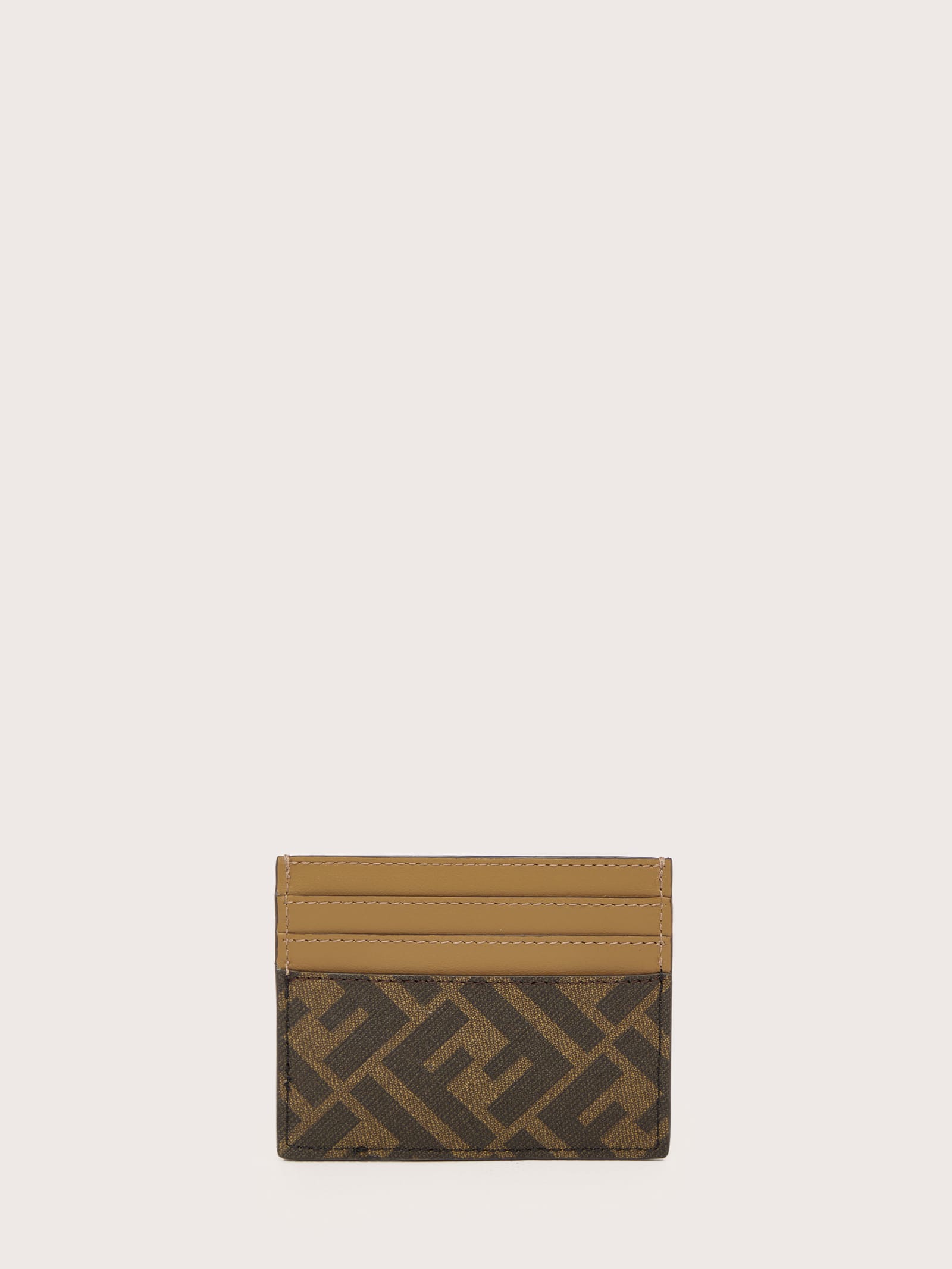 Shop Fendi Diagonal Cardholder In Brown