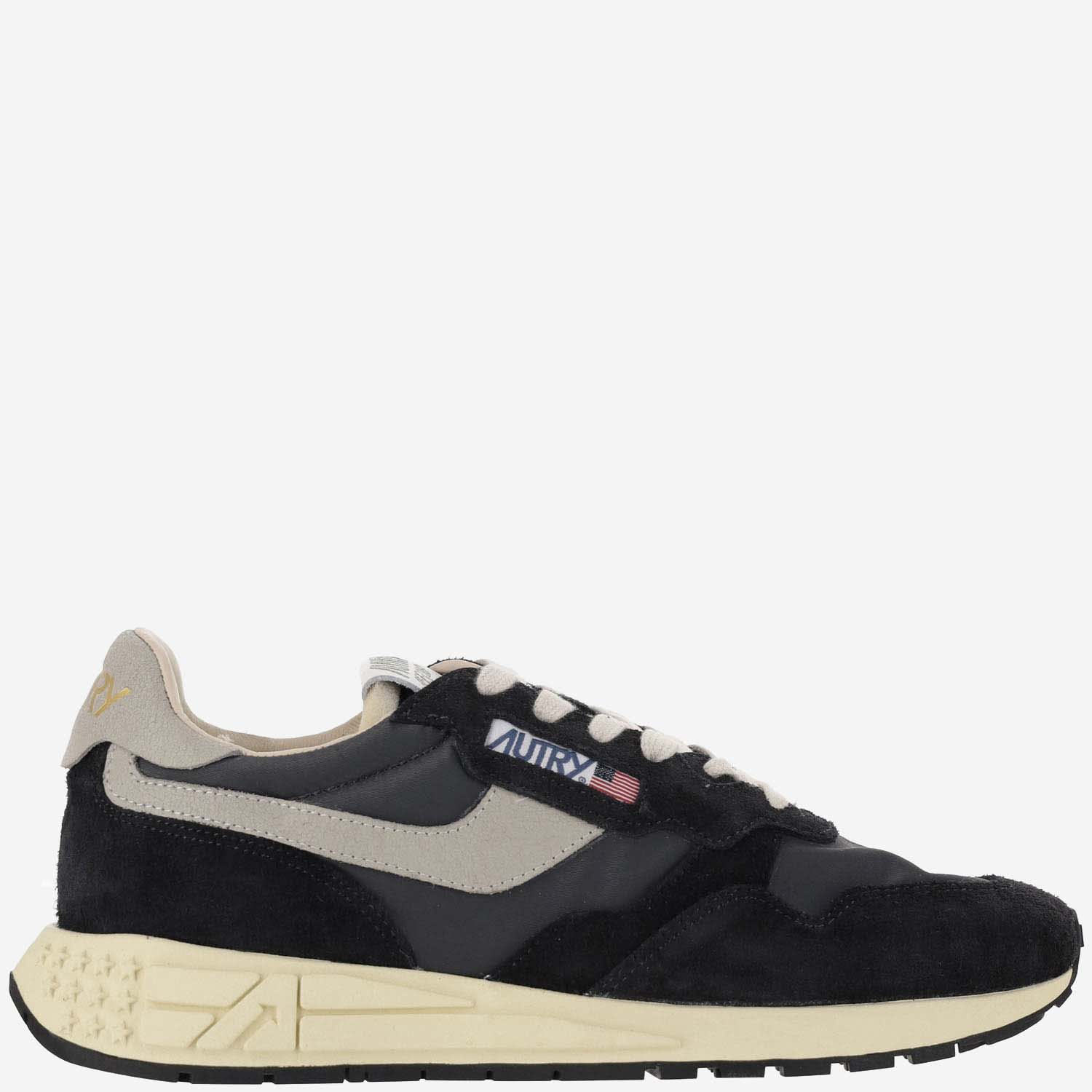 Shop Autry Reelwind Low Nylon And Suede Sneakers In Black