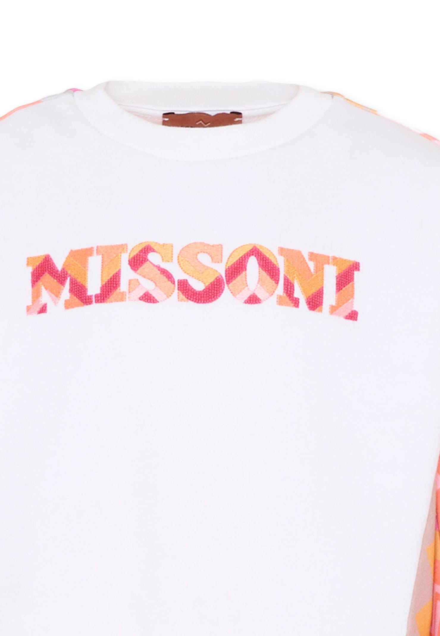 Missoni White Sweatshirt For Girl With Logo In White