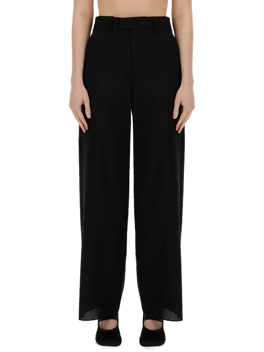 Shop Mm6 Maison Margiela Virgin Wool Pants In Black