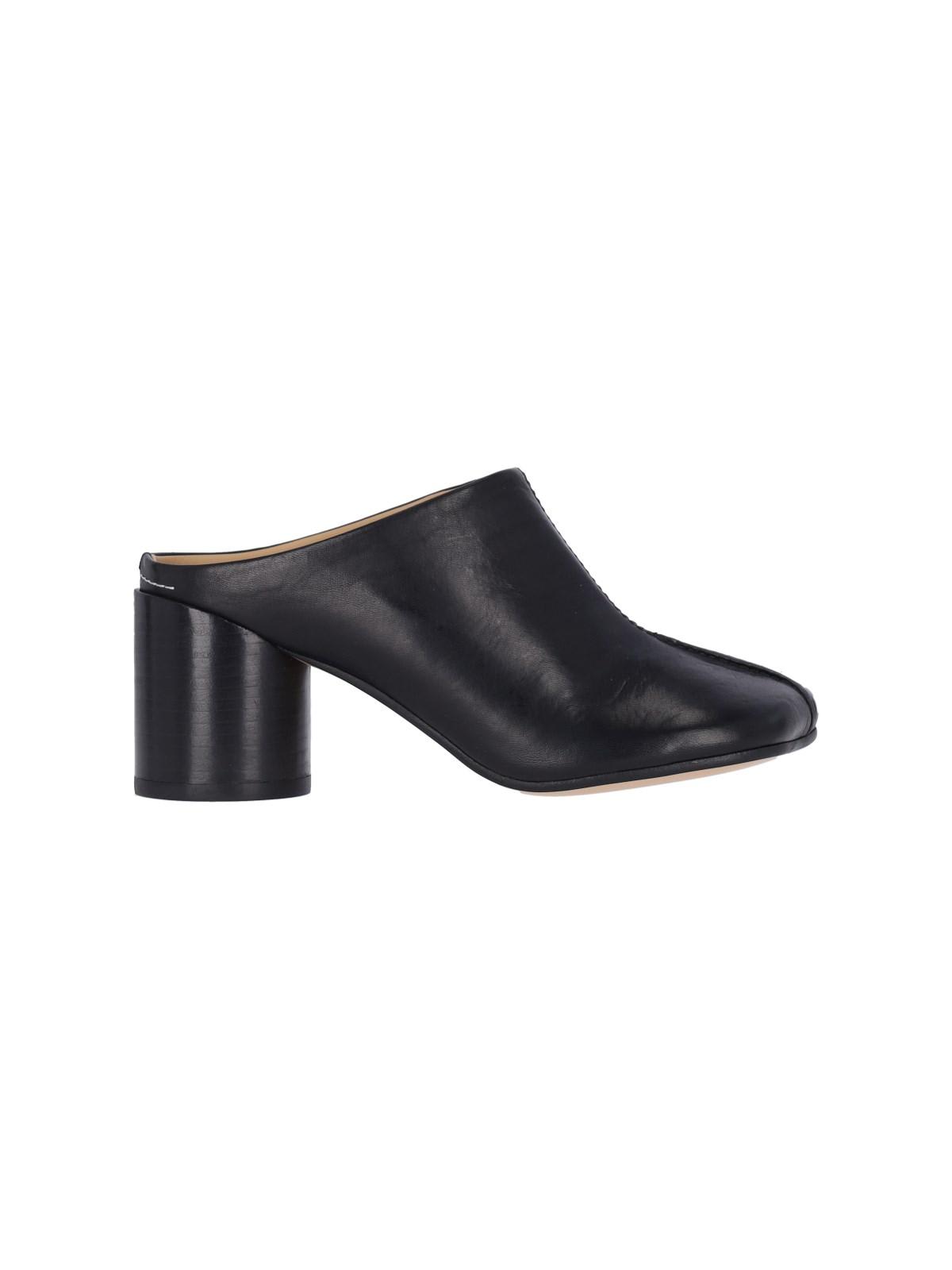 Shop Mm6 Maison Margiela Stitch-out Mules In Black