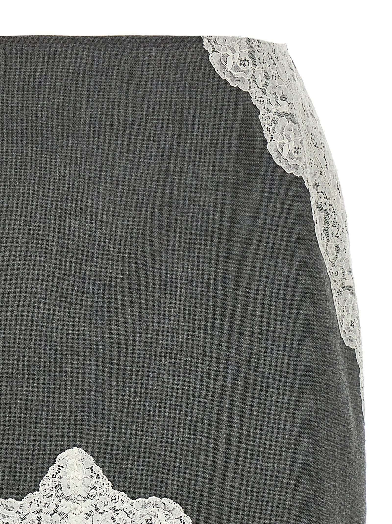 Jil Sander Organza Lace Wool Skirt Skirts Gray In Gray