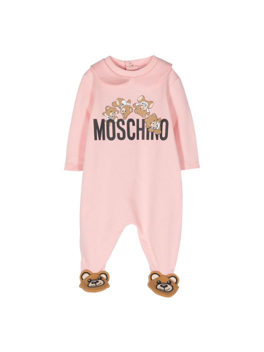 Moschino Babygrow W/ Giftbox Addition In Pink