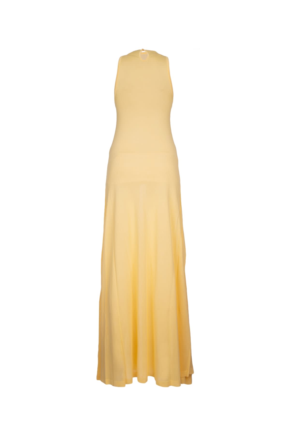 Shop Jacquemus La Robe Maille Sculta In Lightyellow