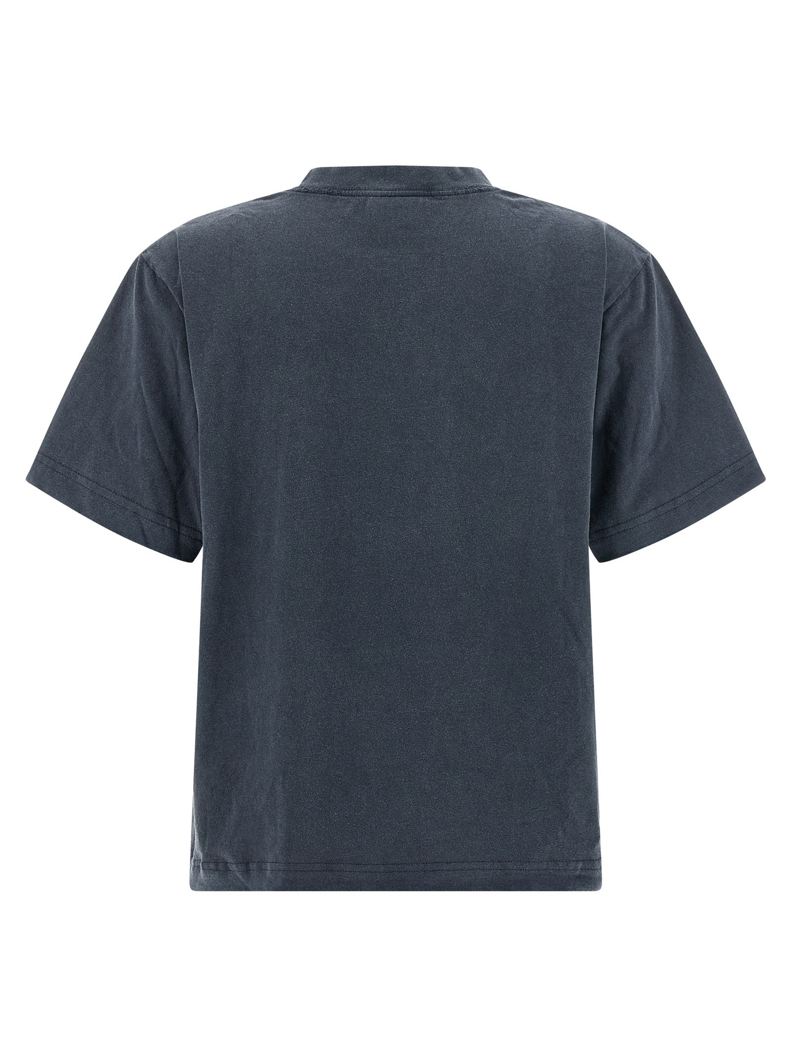 Balenciaga Embroidered Short-sleeved T-shirt In Blue