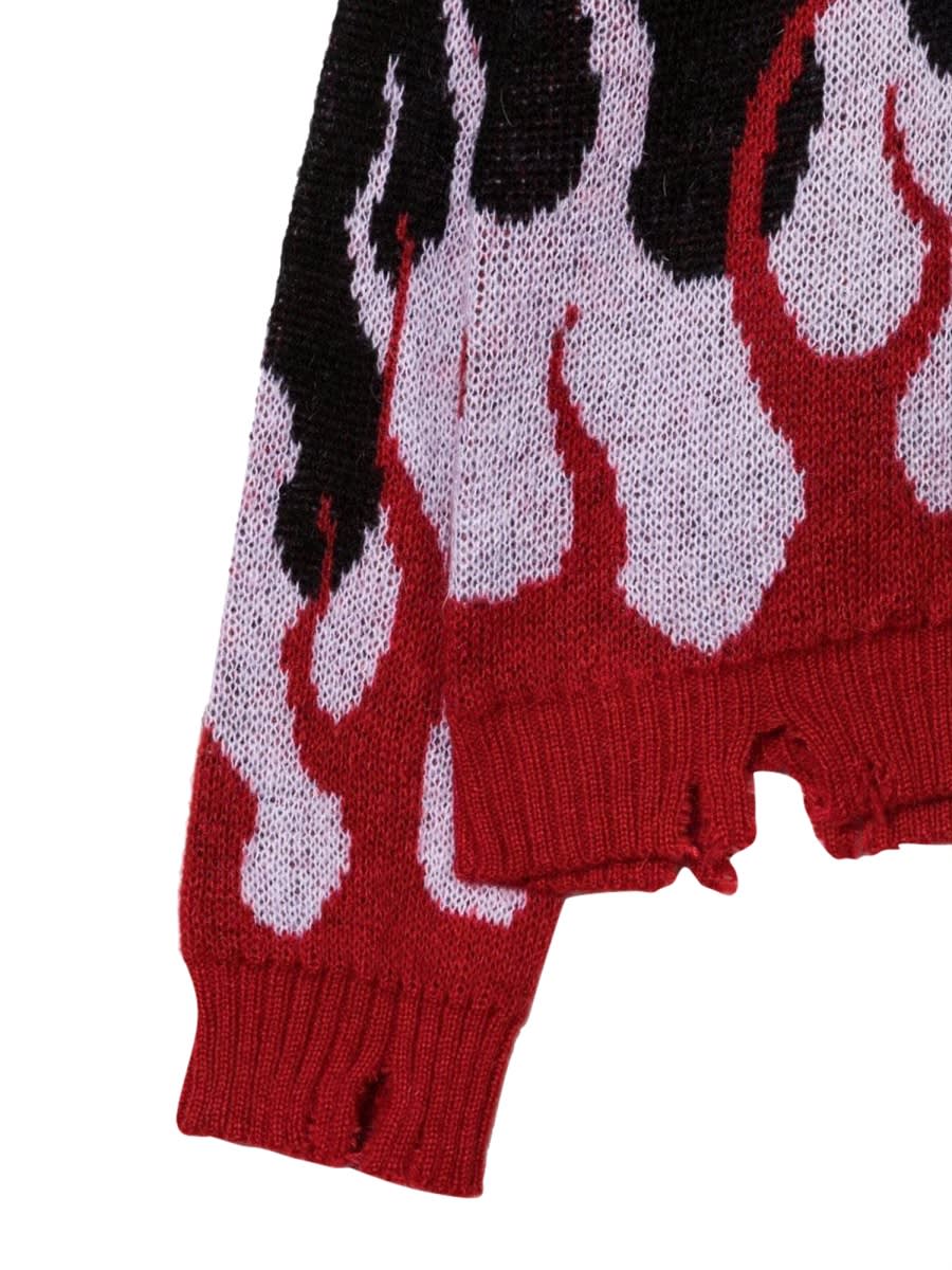 Vision Of Super Black Sweater With Double Flames In Black