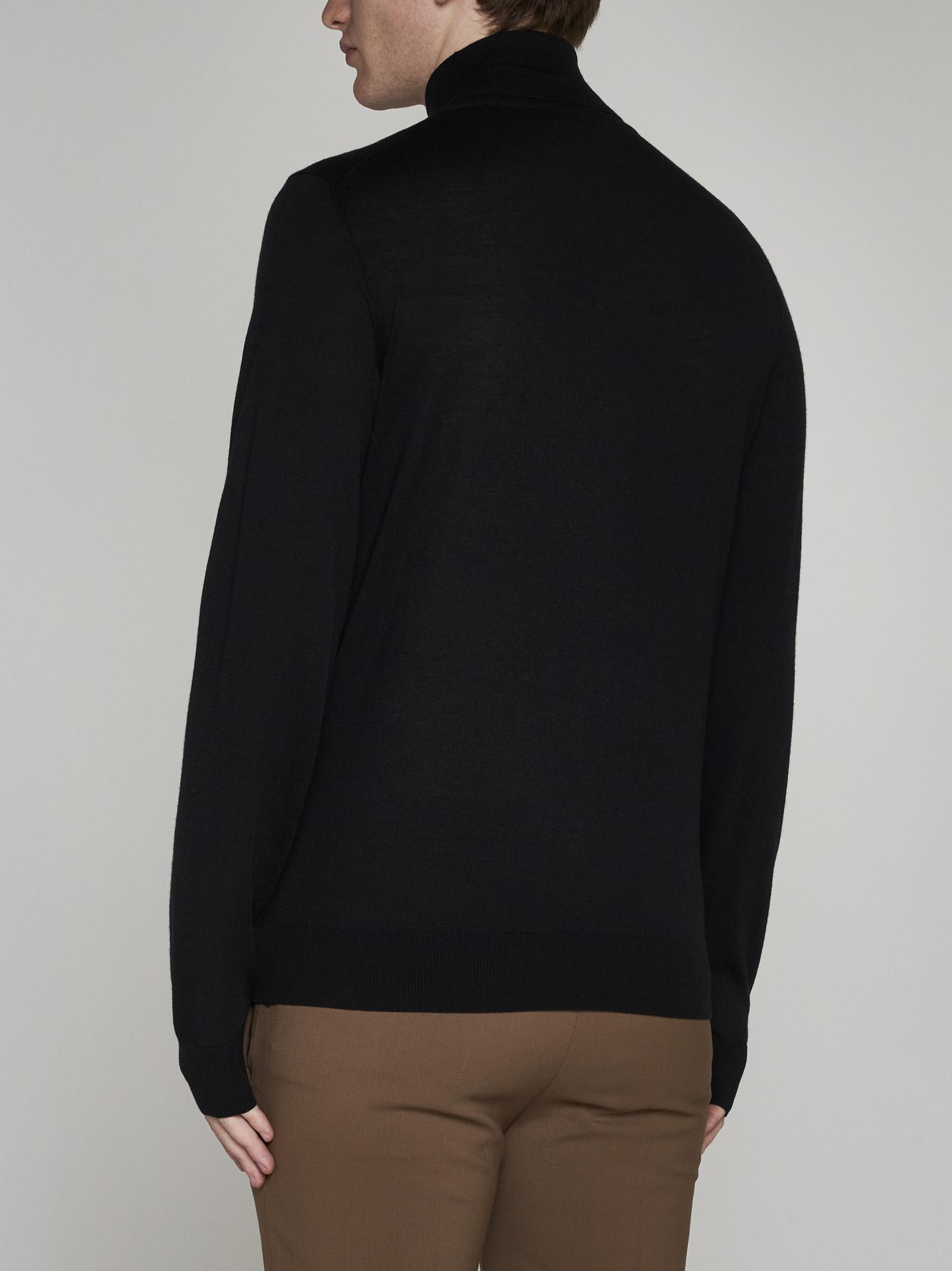 Shop Piacenza Cashmere Wool Turtleneck In Nero