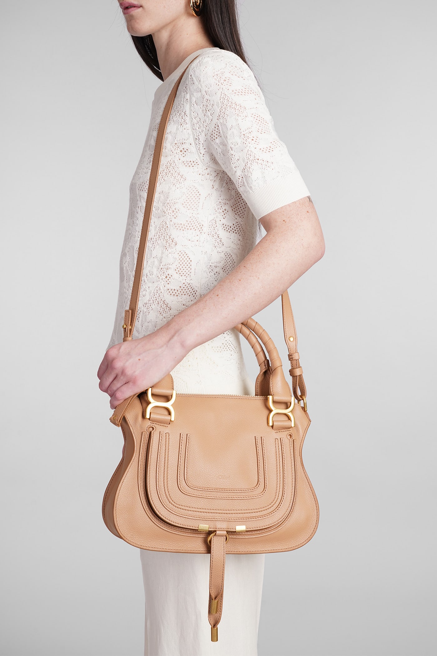 Chloé Marcie Small Handbag In Brown