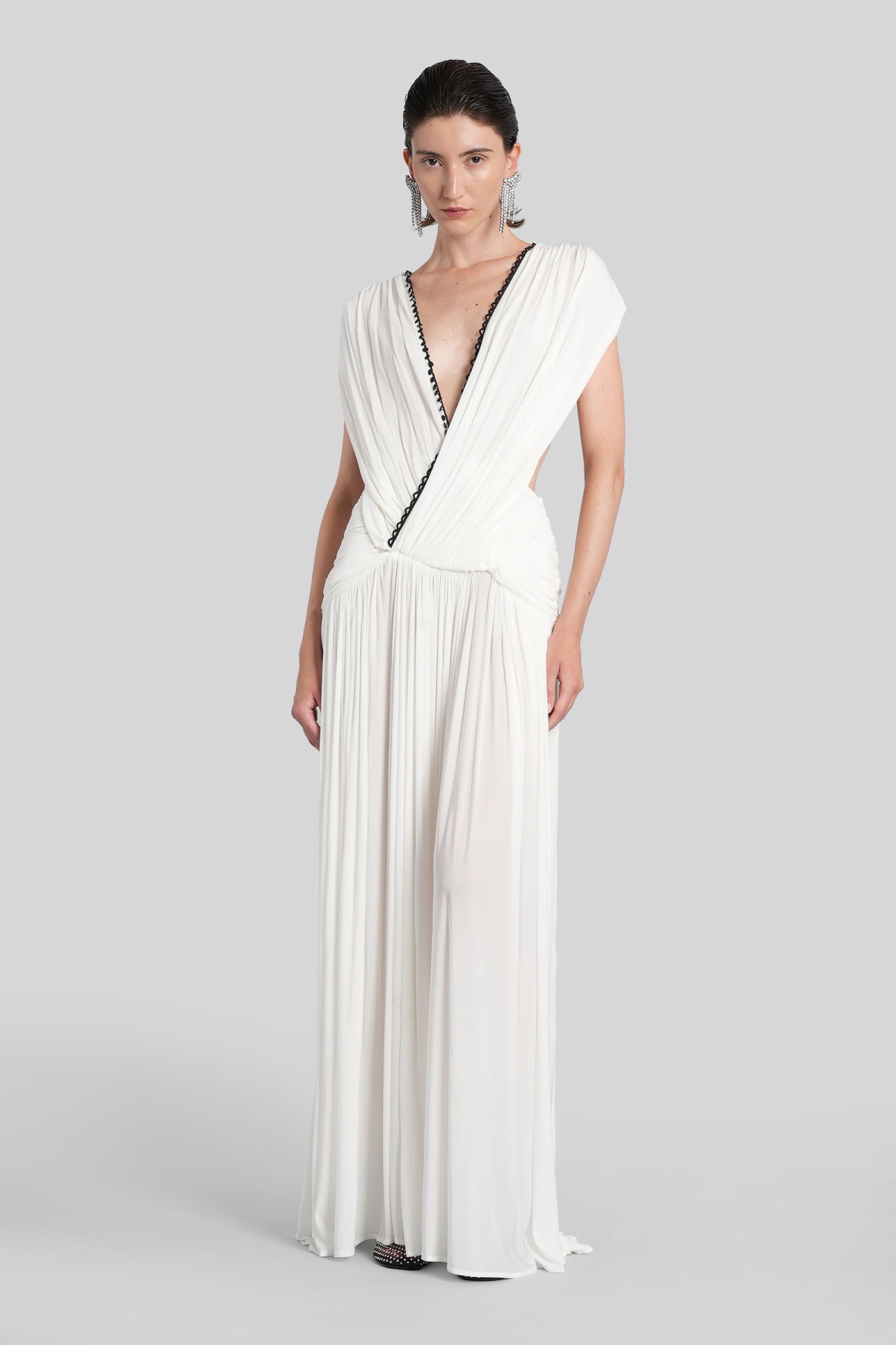 Christopher Esber Plunge V-neck Dress In White
