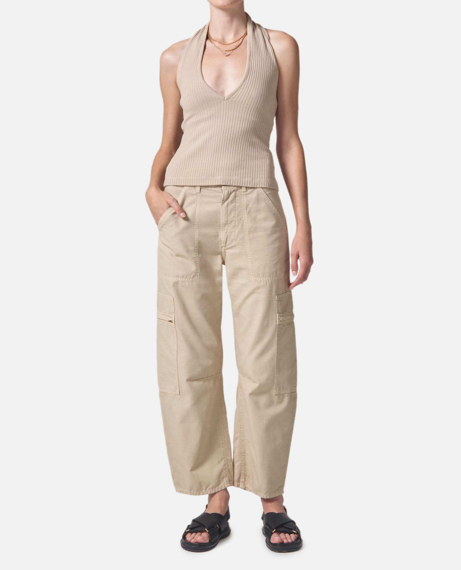 Shop Citizens Of Humanity Marcelle Cargo Pants In Beige