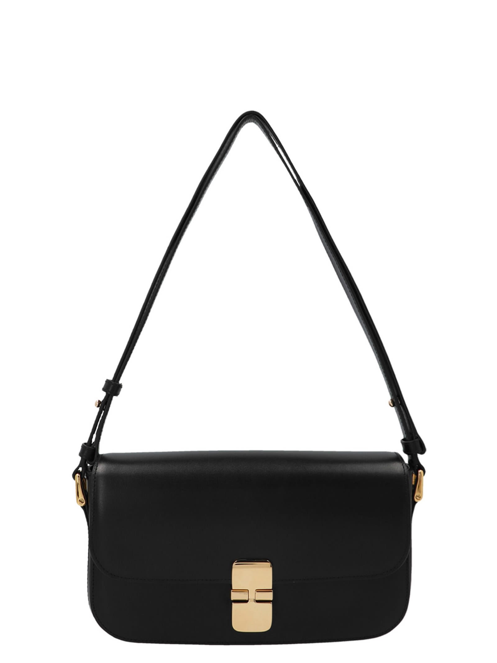 Shop Apc Grace Baguette Shoulder Bag In Black