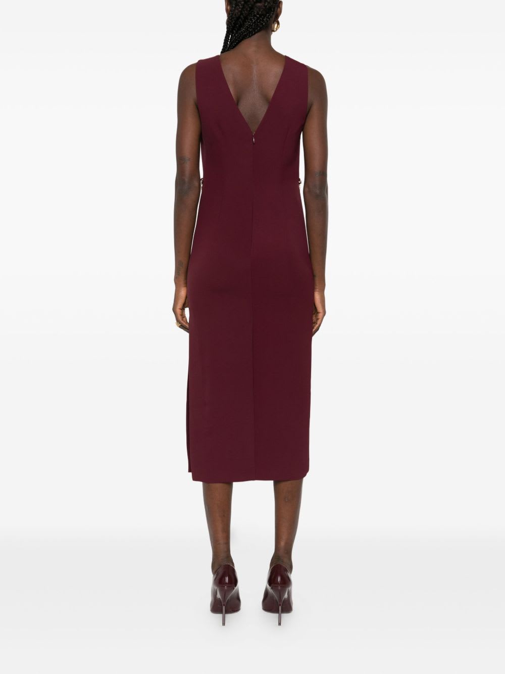 Twinset Vestido Midi - Rojo Oscuro In Brown