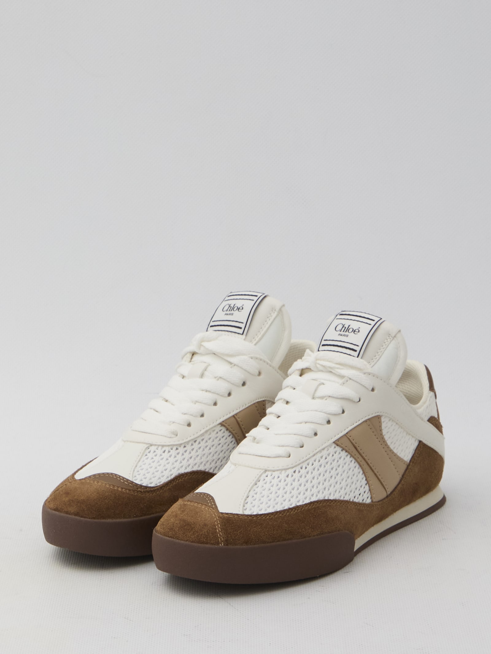 Chloé Chloe Kick Brown Sneakers In Natural Brown