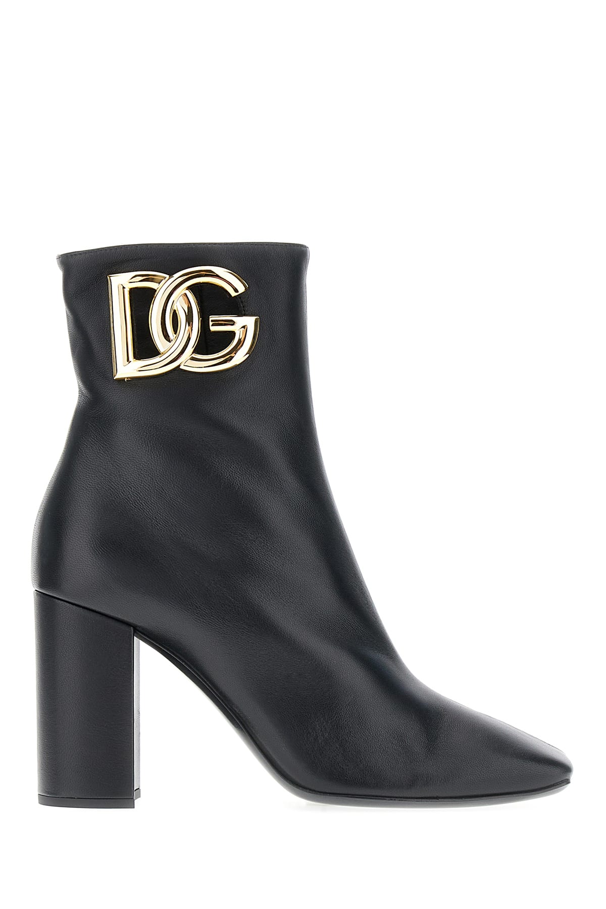 Shop Dolce & Gabbana Black Nappa Leather Jackie 90 Ankle Boots In 80999