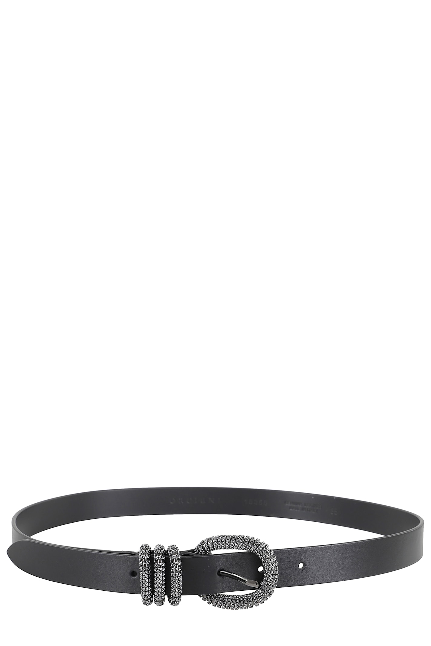 Orciani Cintura Nappa Chain In Ner Nero