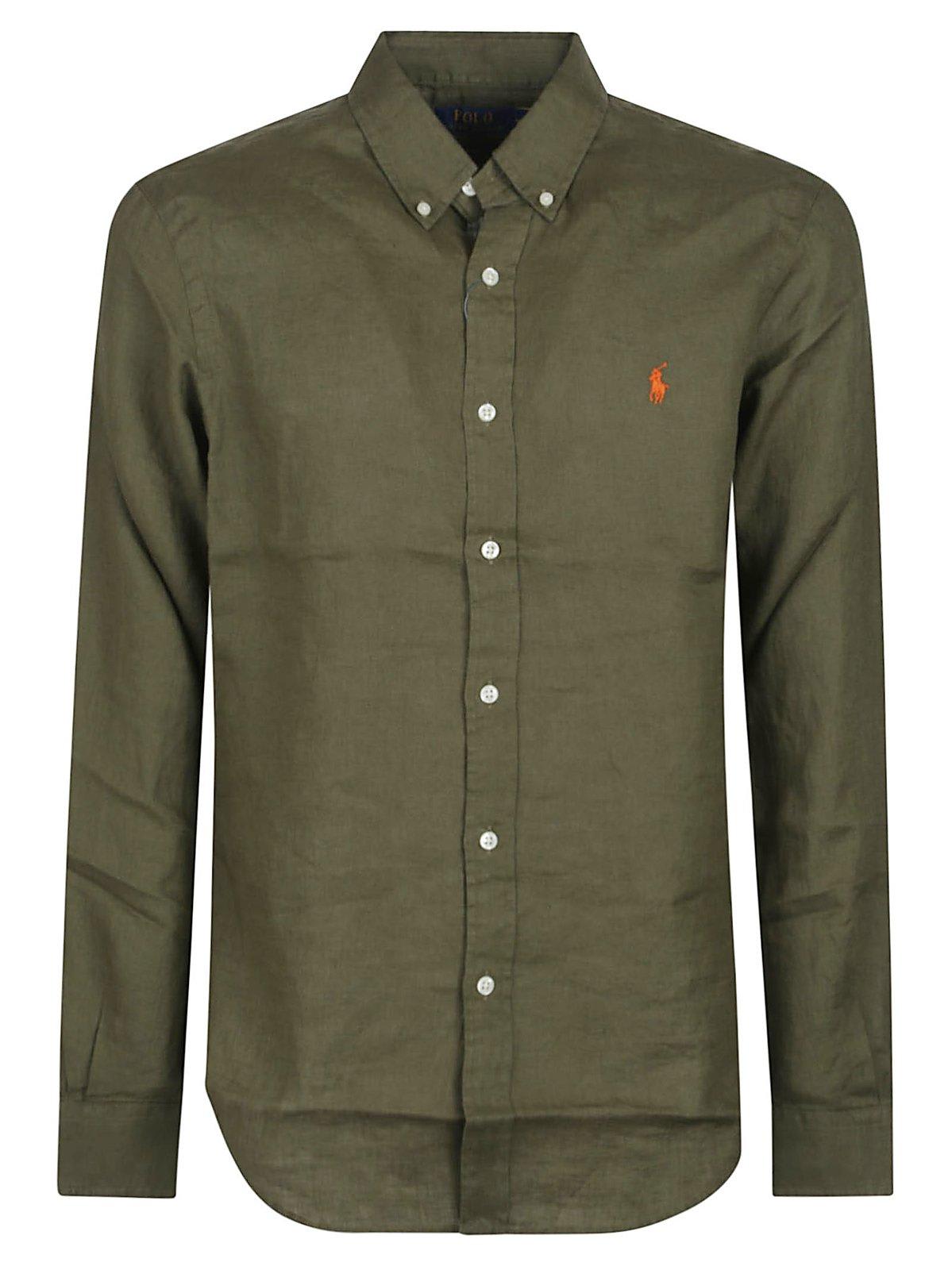 シャツ POLO RALPH LAUREN CAMICIA IN LINO CON LOGO Camicia in lino con logo in Bianco - Polo Ralph Lauren